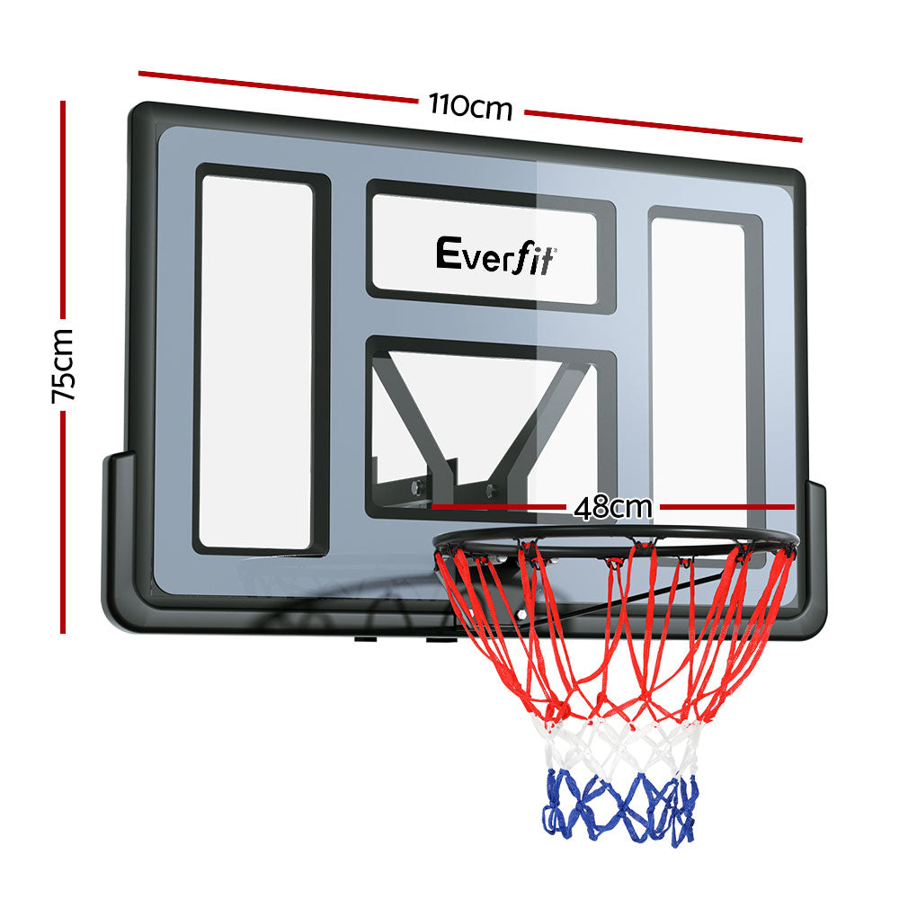 Everfit 45‘’ Kids Basketball Hoop Backboard Wall Mounted Ring Net Sports