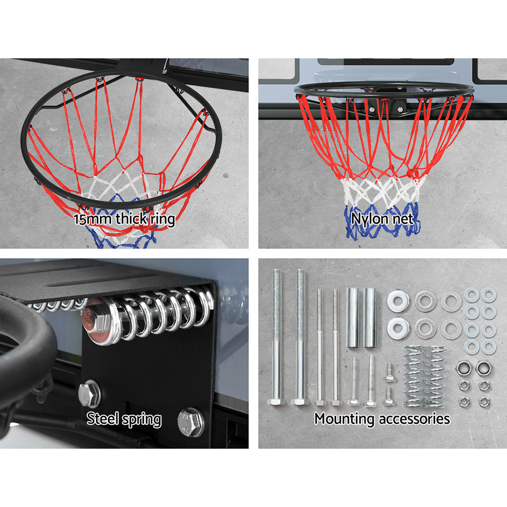 Everfit 45‘’ Kids Basketball Hoop Backboard Wall Mounted Ring Net Sports