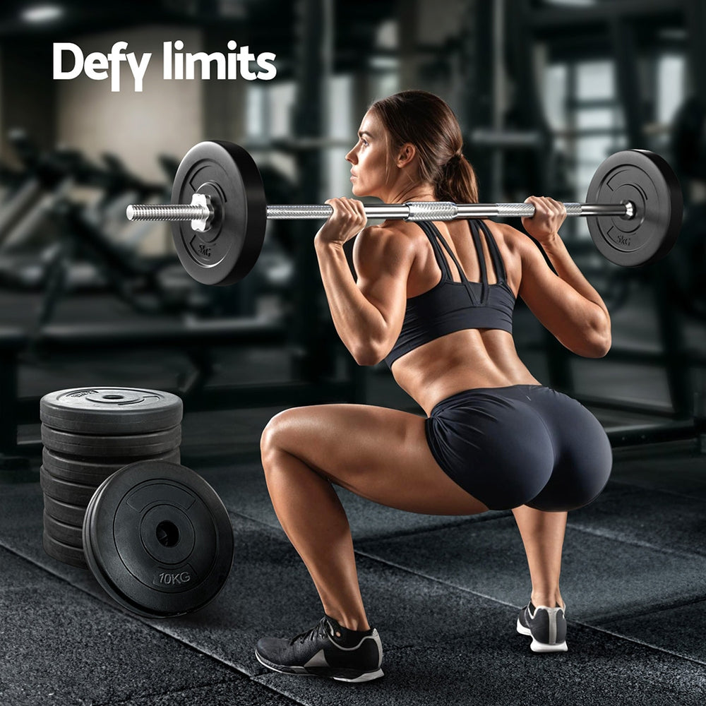 Everfit 80kg Barbell Weight Plates Standard Home Gym Press Fitness Exercise