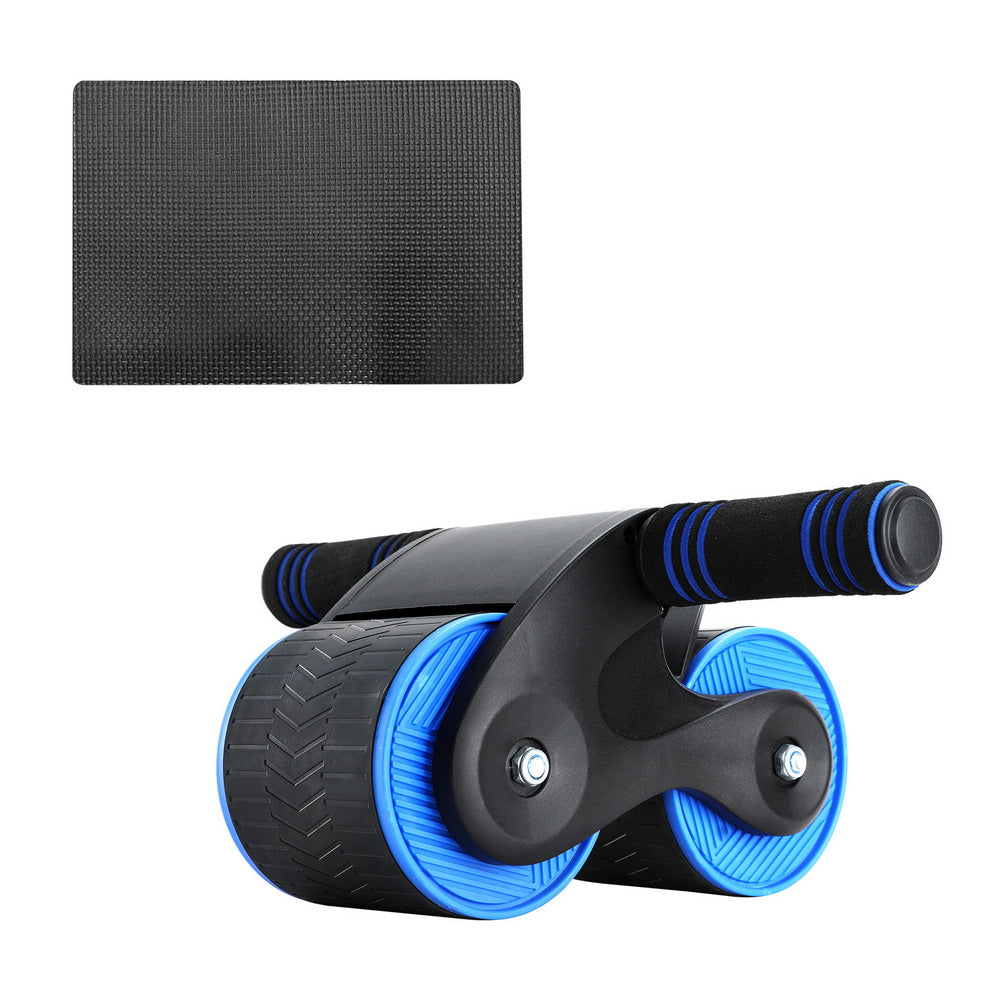 Everfit Ab Roller Automatic Rebound Abdominal Wheel Home Gym Workout Blue
