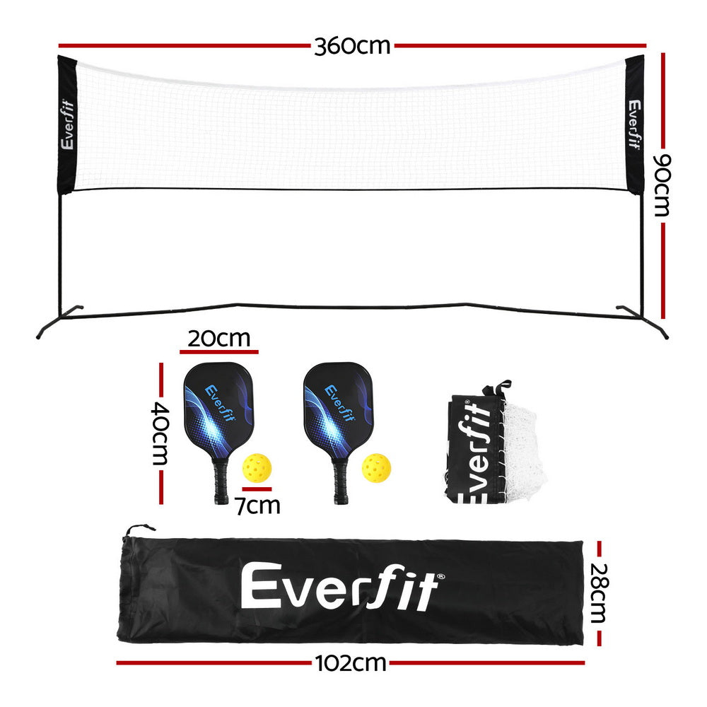 Everfit 3.6M Badminton Tennis Net Portable Volleyball Kit Adjustable Height