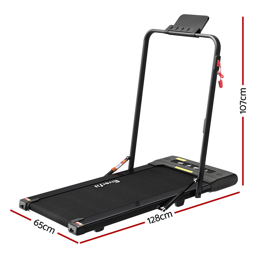 EVERFIT Walking Pad Treadmill 2 IN 1 Foldable 400mm Belt Black
