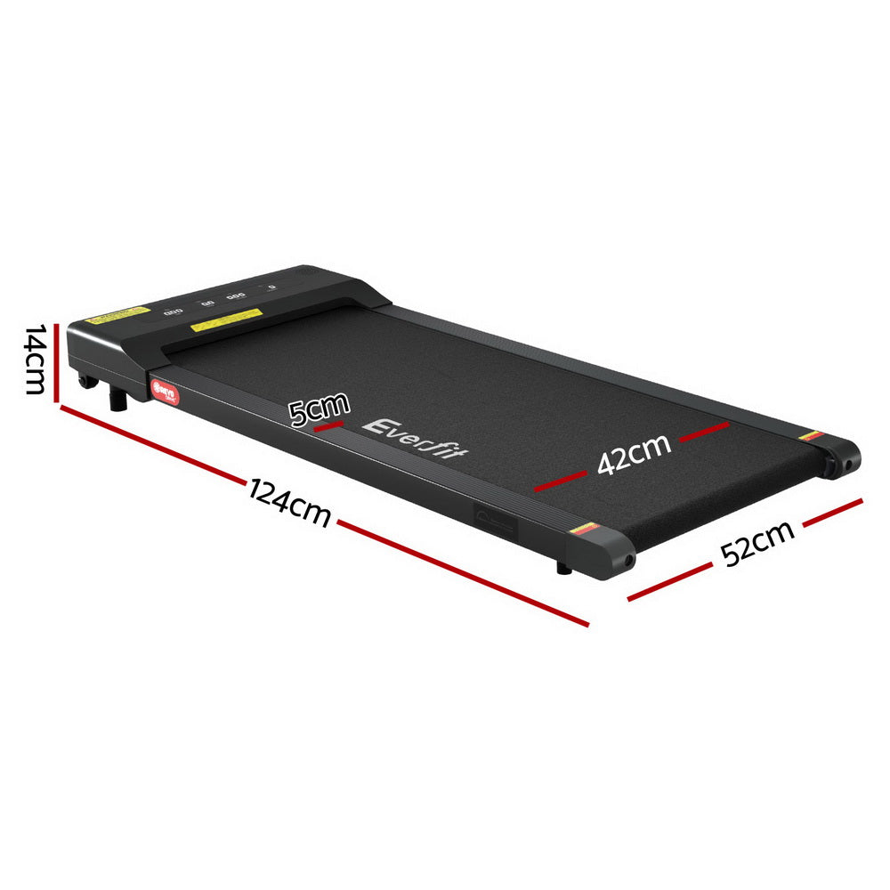 Everfit Treadmill Electric Walking Pad Under Desk Home Gym Fitness 400mm Black