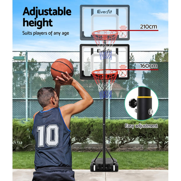 Everfit 2.1M Basketball Hoop Stand System Adjustable Portable Pro Kids