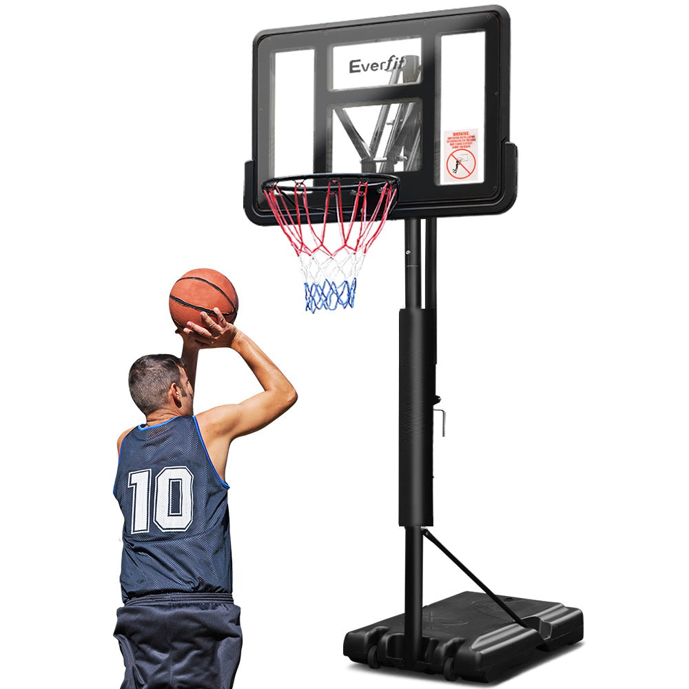 Everfit 3.05M Basketball Hoop Stand System Ring Portable Net Height Adjustable Black - Everfit