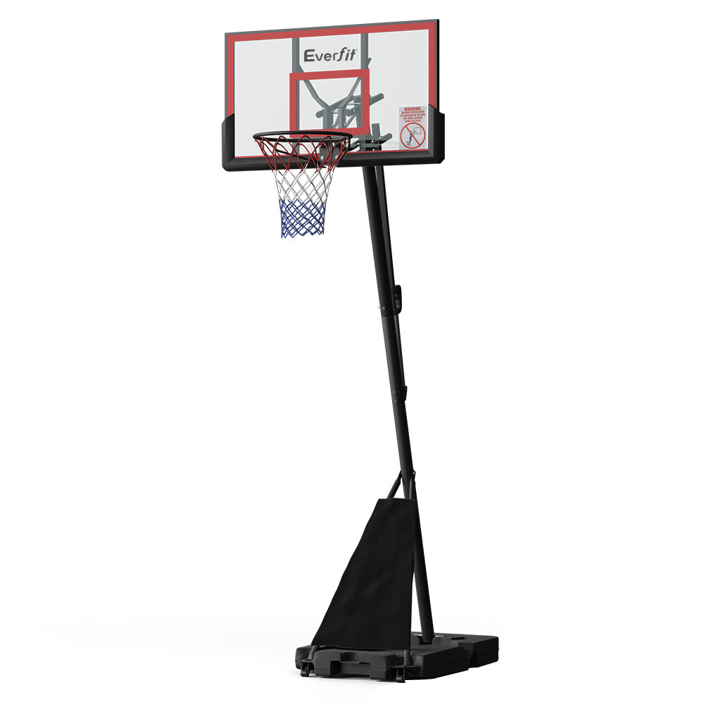 Everfit Portable Basketball Hoop Stand System Height Adjustable Net Ring Red - Everfit