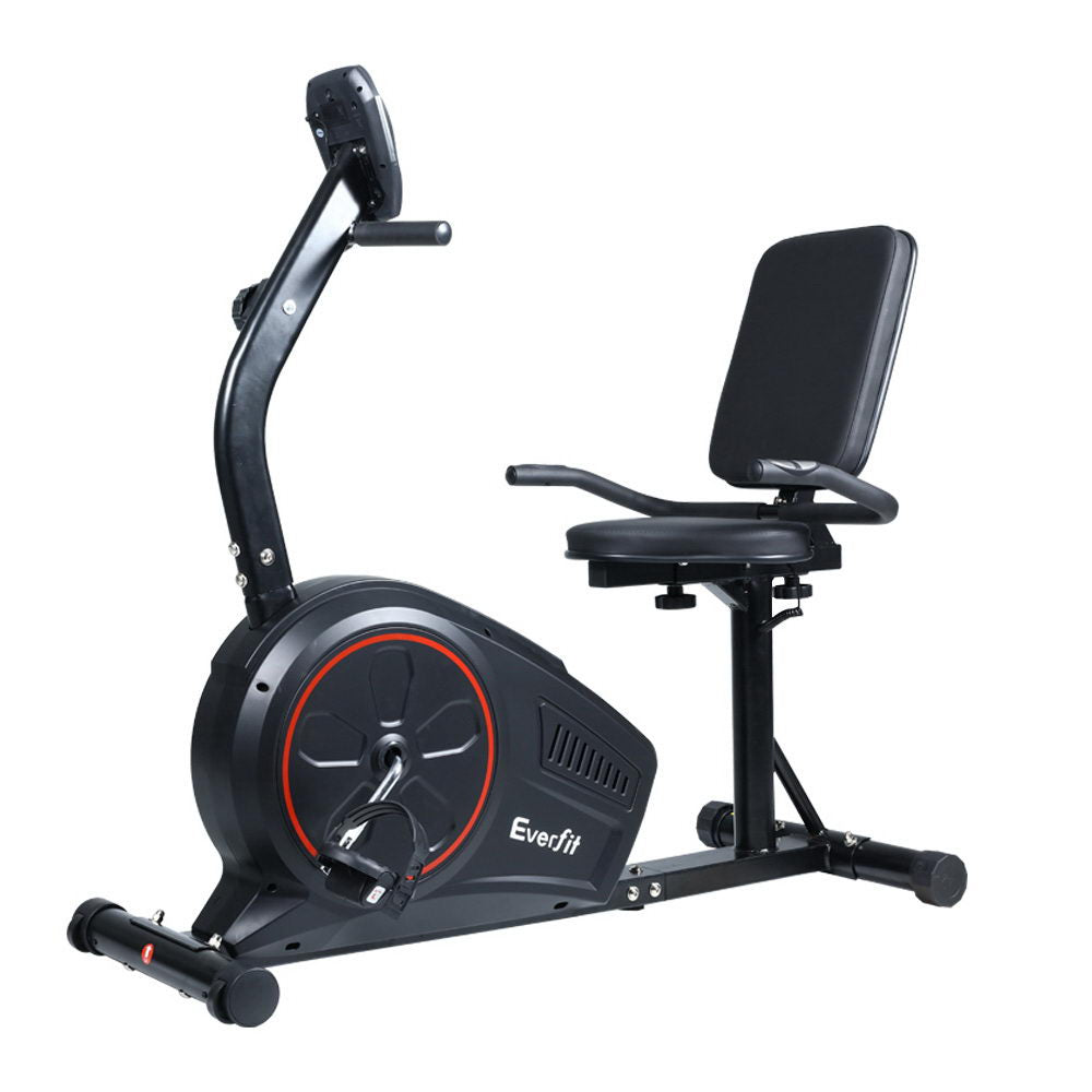 Everfit Magnetic Recumbent Exercise Bike Fitness Trainer Home Gym Equipment Black - Everfit