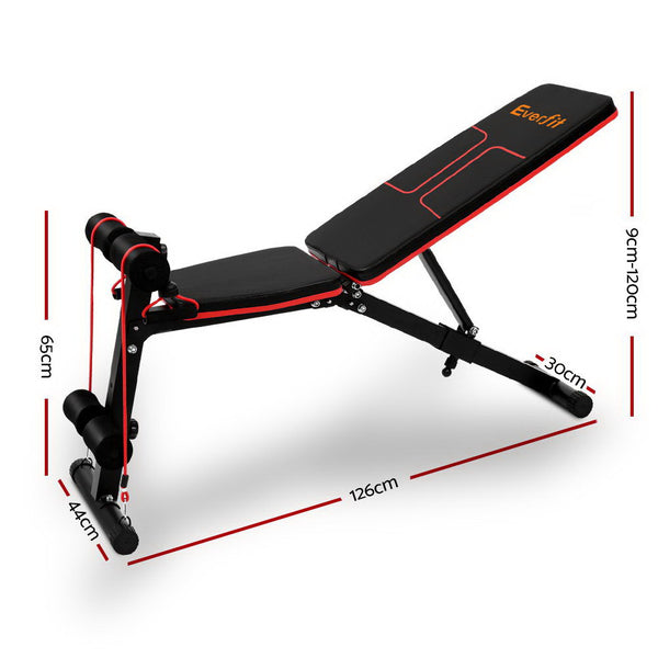 Everfit Adjustable Sit Up Bench Press Weight Gym Home Exercise Fitness