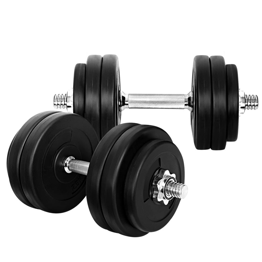 30kg Dumbbells Dumbbell Set Weight Plates Home Gym Fitness Exercise - Everfit