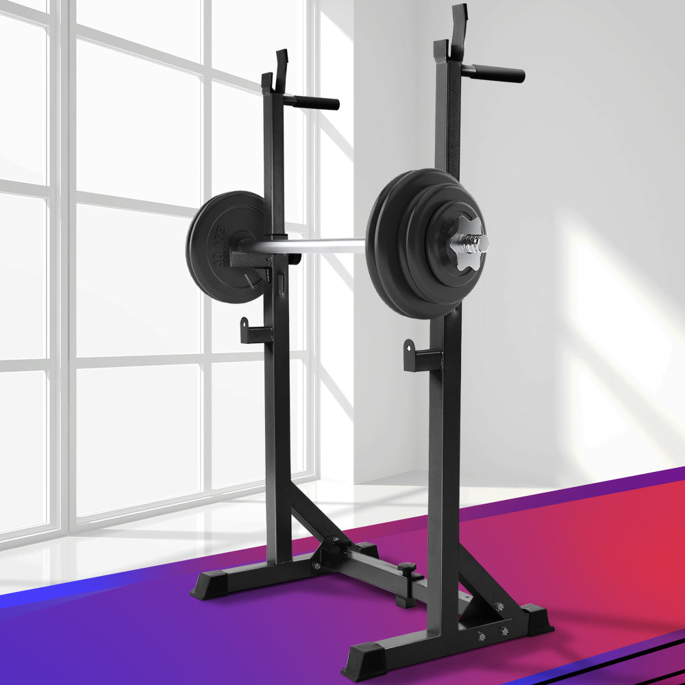 Everfit Squat Rack Pair Fitness Weight Lifting Gym Exercise Barbell Stand - Everfit