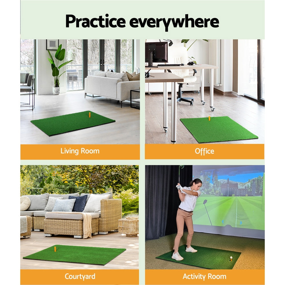 Everfit Golf Hitting Mat Portable Driving Range Practice Training Aid 80x60cm - Everfit