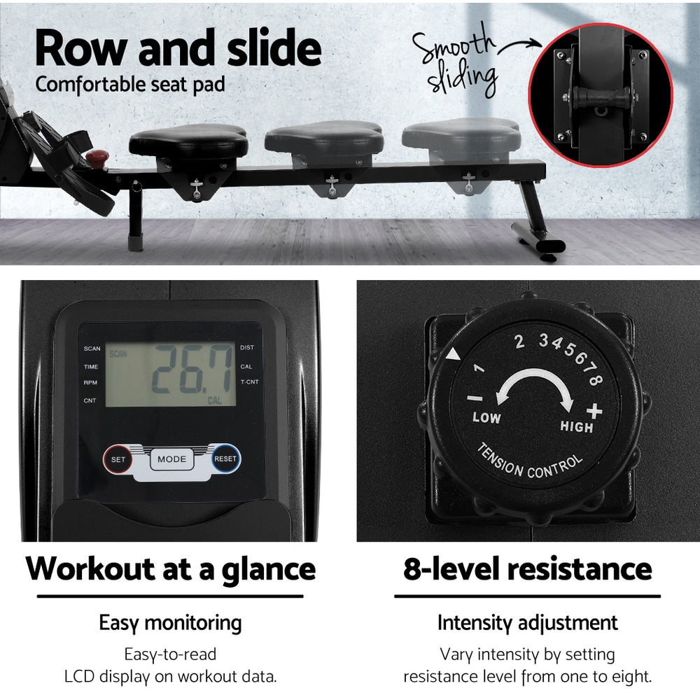 Everfit Magnetic Rowing Exercise Machine Rower Resistance Cardio Fitness Gym - Everfit