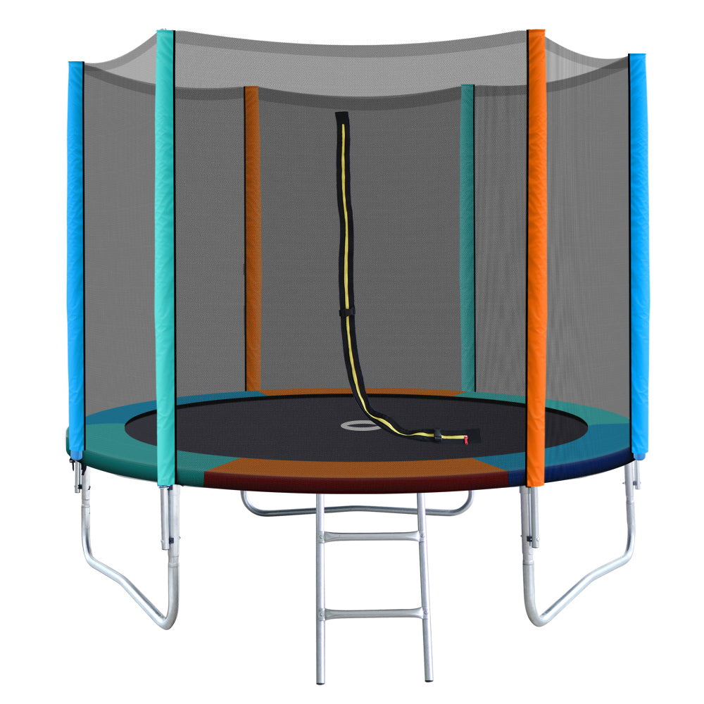 Everfit 8FT Trampoline Round Kids Safety Net Enclosure Outdoor Multi-Coloured