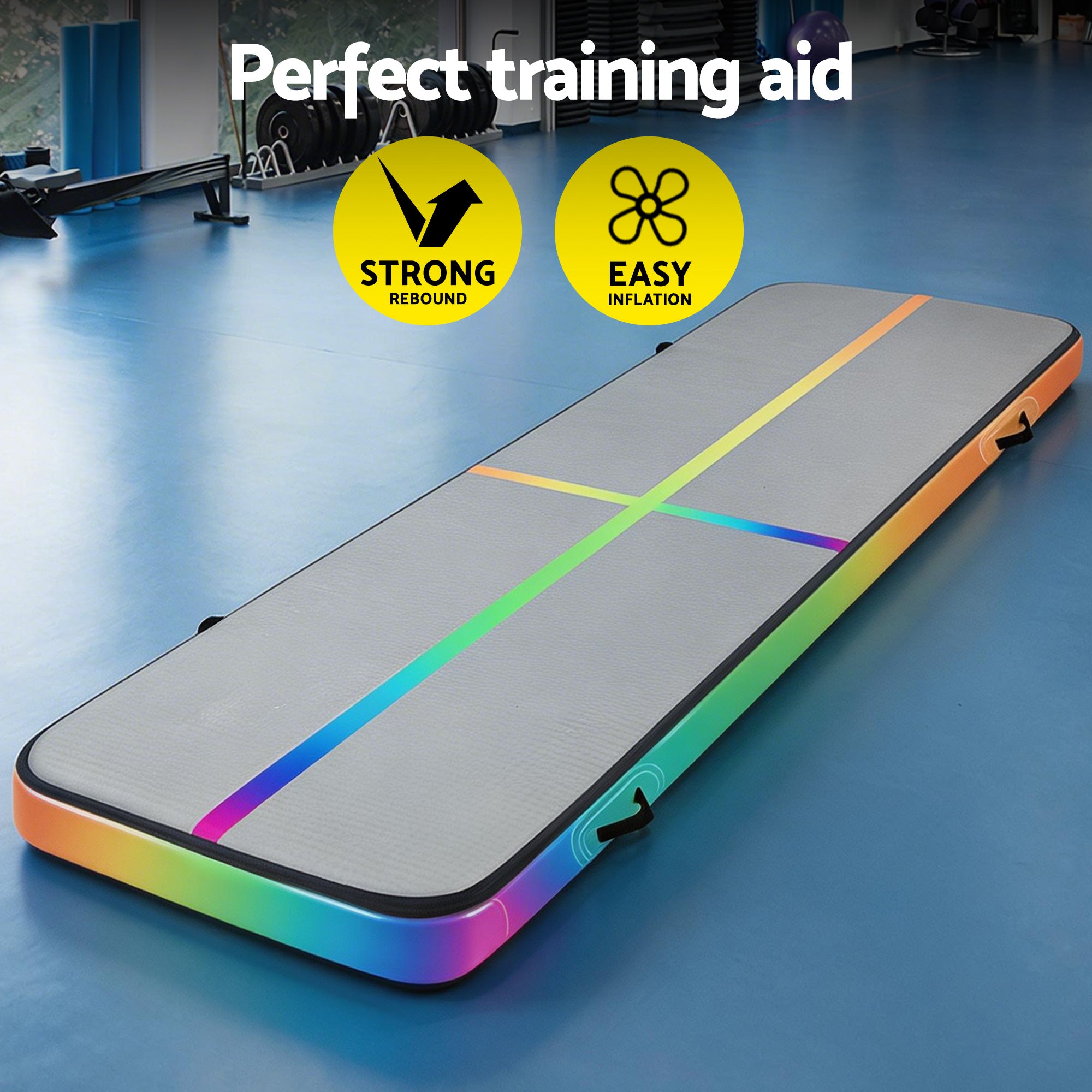 Everfit 4X1X0.2M Air Track Inflatable Tumbling Mat Gymnastics Yoga Mat