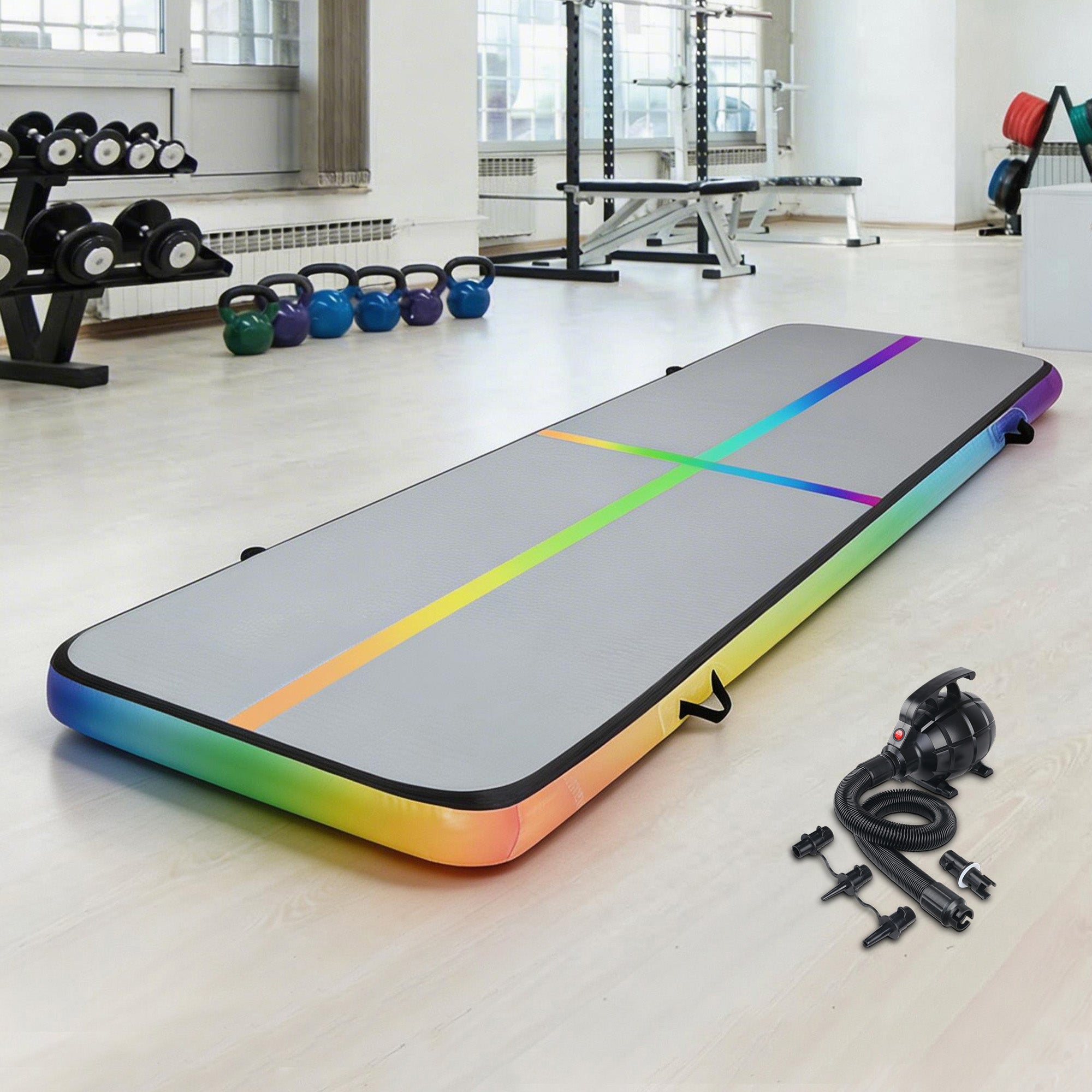 Everfit 4M Air Track Gymnastics Tumbling Exercise Mat Inflatable Mats 20CM Thick + Pump