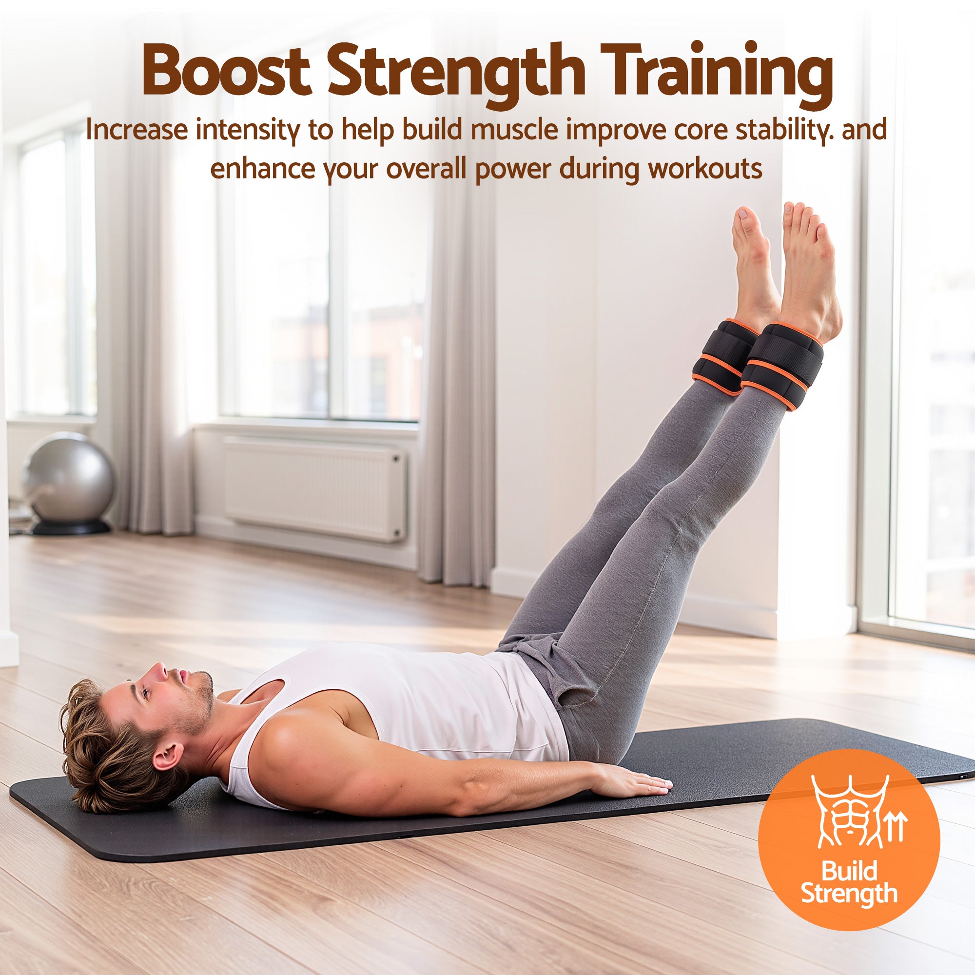 Everfit Adjustable Ankle Weights, 1 Pair (0.9-4.55Kg) Removable Sandbags for Women & Men,  Wrist Weights & Leg Weights for Home Gym, Pilates, Walking, Strength Training
