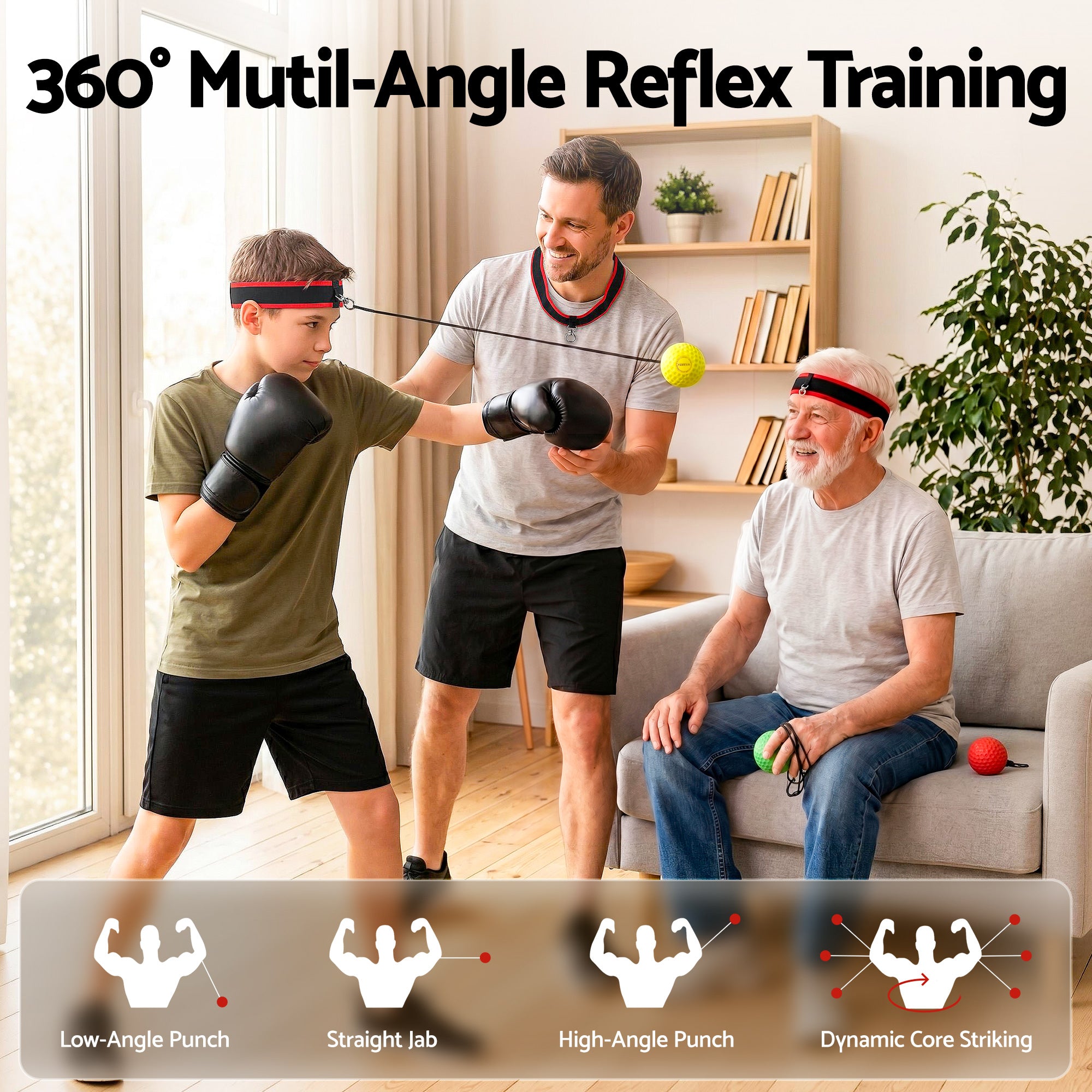 Everfit Boxing Reflex Ball Headband Hand Eye Coordination Stress Relief Multi