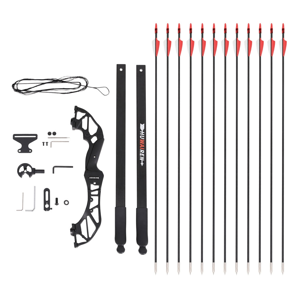 Everfit 55lbs Bow Arrow Set Recurve Takedown Archery Hunting for Beginner Red