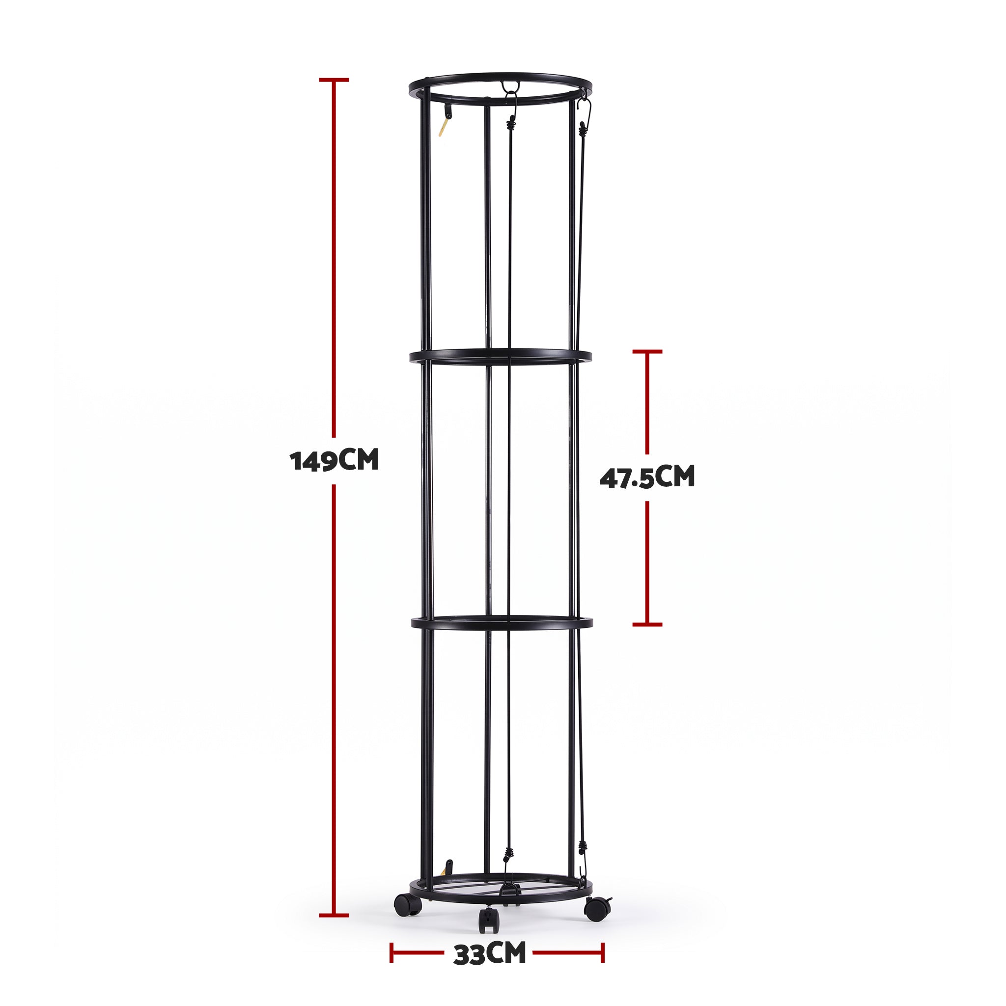 Everfit Vertical Ball Storage Rack with Wheels Sports Equipment Organiser