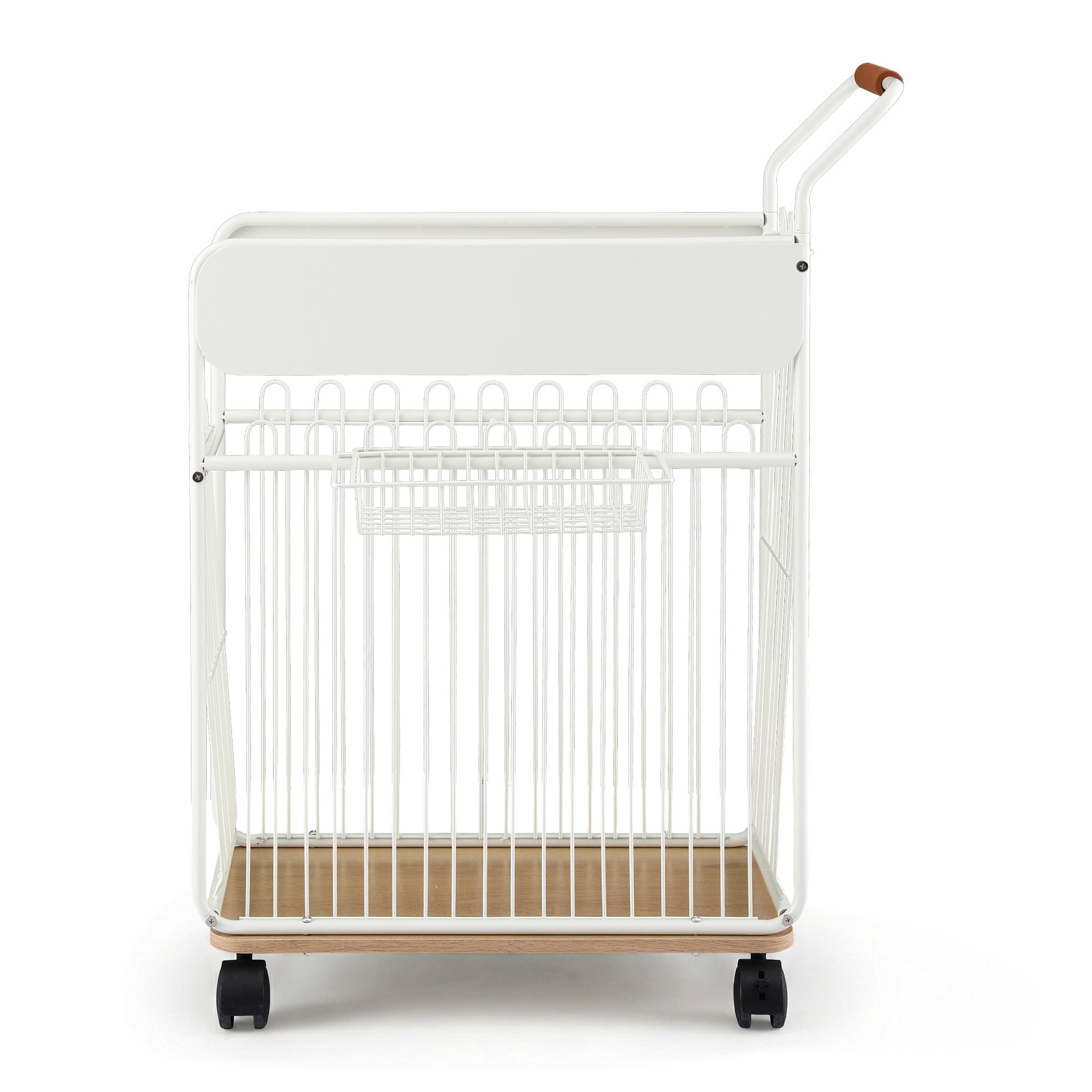 Everfit Yoga Mat Storage Rack Mobile Holder with Wheels Basket Home Gym Storage Organizer White