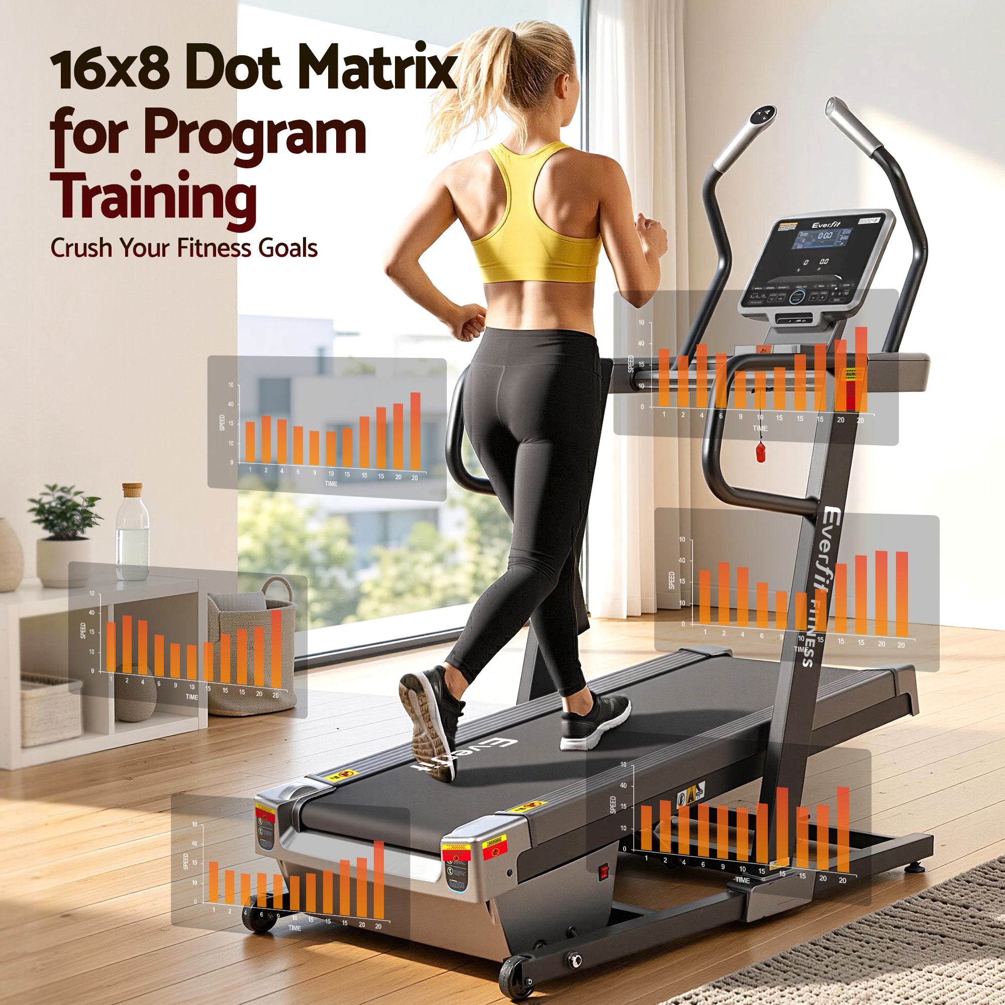 Everfit Treadmill Electric Incline Trainer Professional Home Gym Fitness Machine