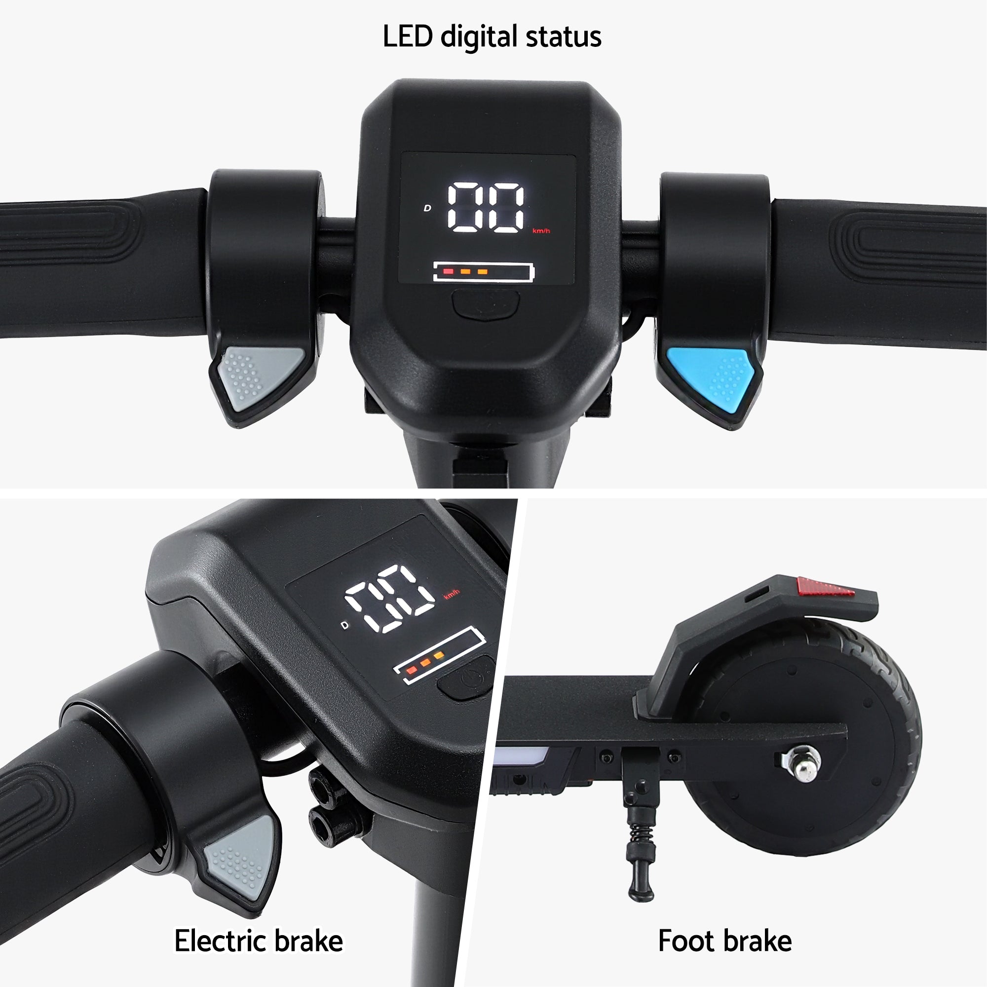 Electric Scooter 180W 18KM/H Foldable Height Adjustable Portable Riding Commuter Teens Adults