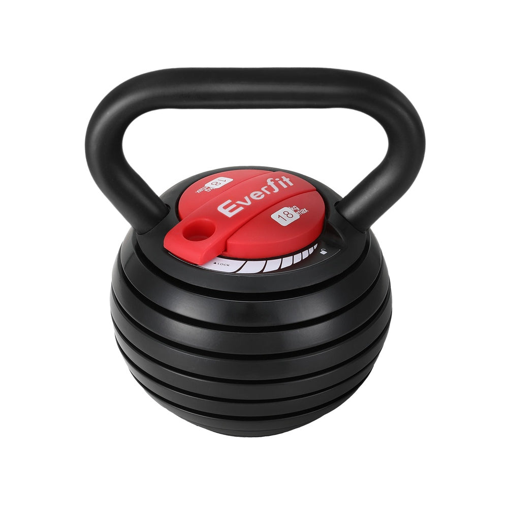 Everfit 18kg Adjustable Kettlebell Set Portable Kettle Bell Weight Dumbbells 10lbs 40lbs