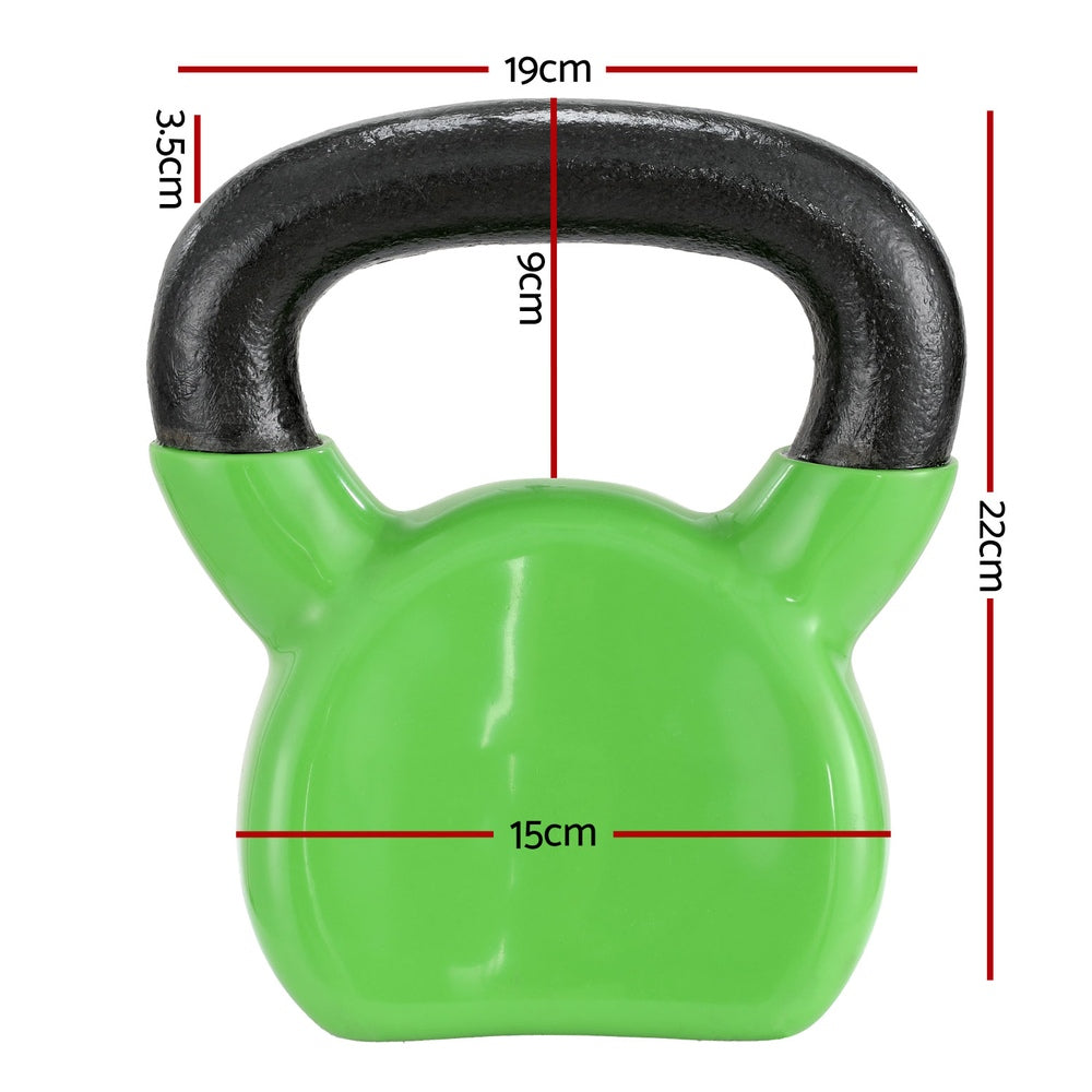 Everfit 8kg Kettlebell Set Weightlifting Bench Dumbbells Kettle Bell Gym Home