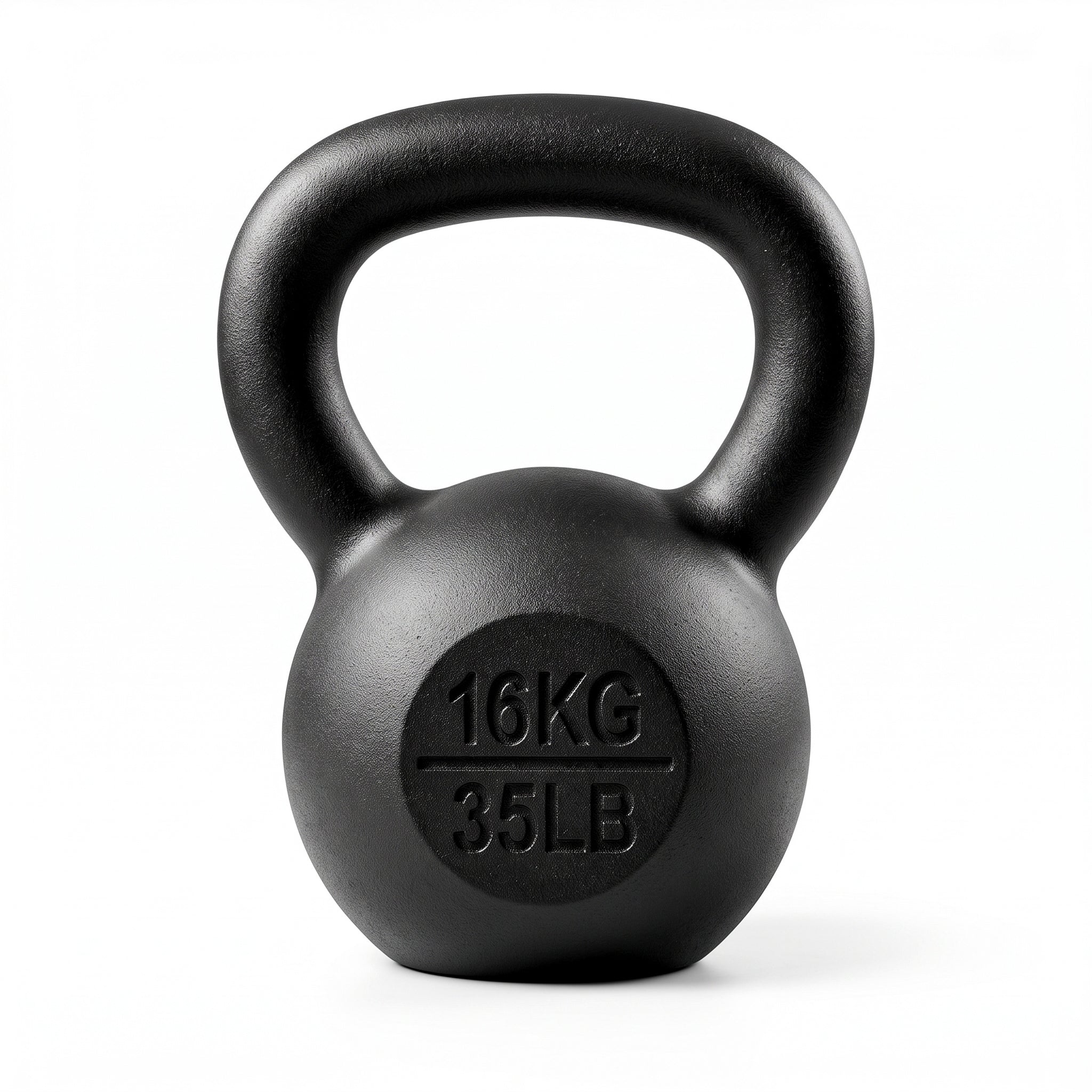 Everfit 16kg Cast Iron Kettlebell Powder Coating Flat Bottom Home Gym