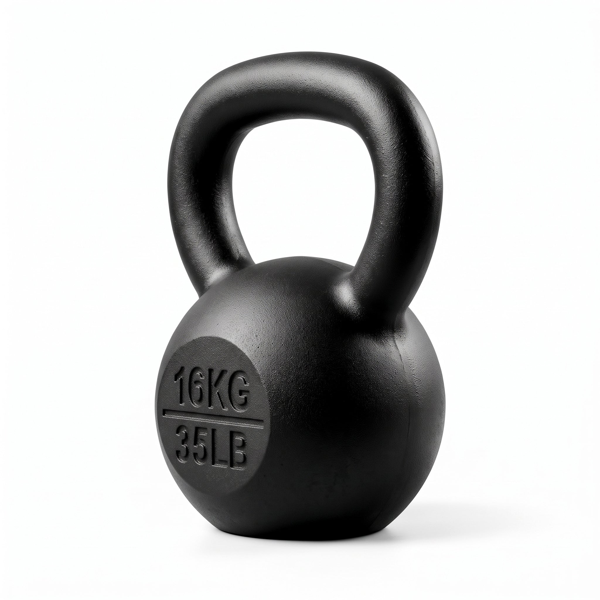 Everfit 16kg Cast Iron Kettlebell Powder Coating Flat Bottom Home Gym