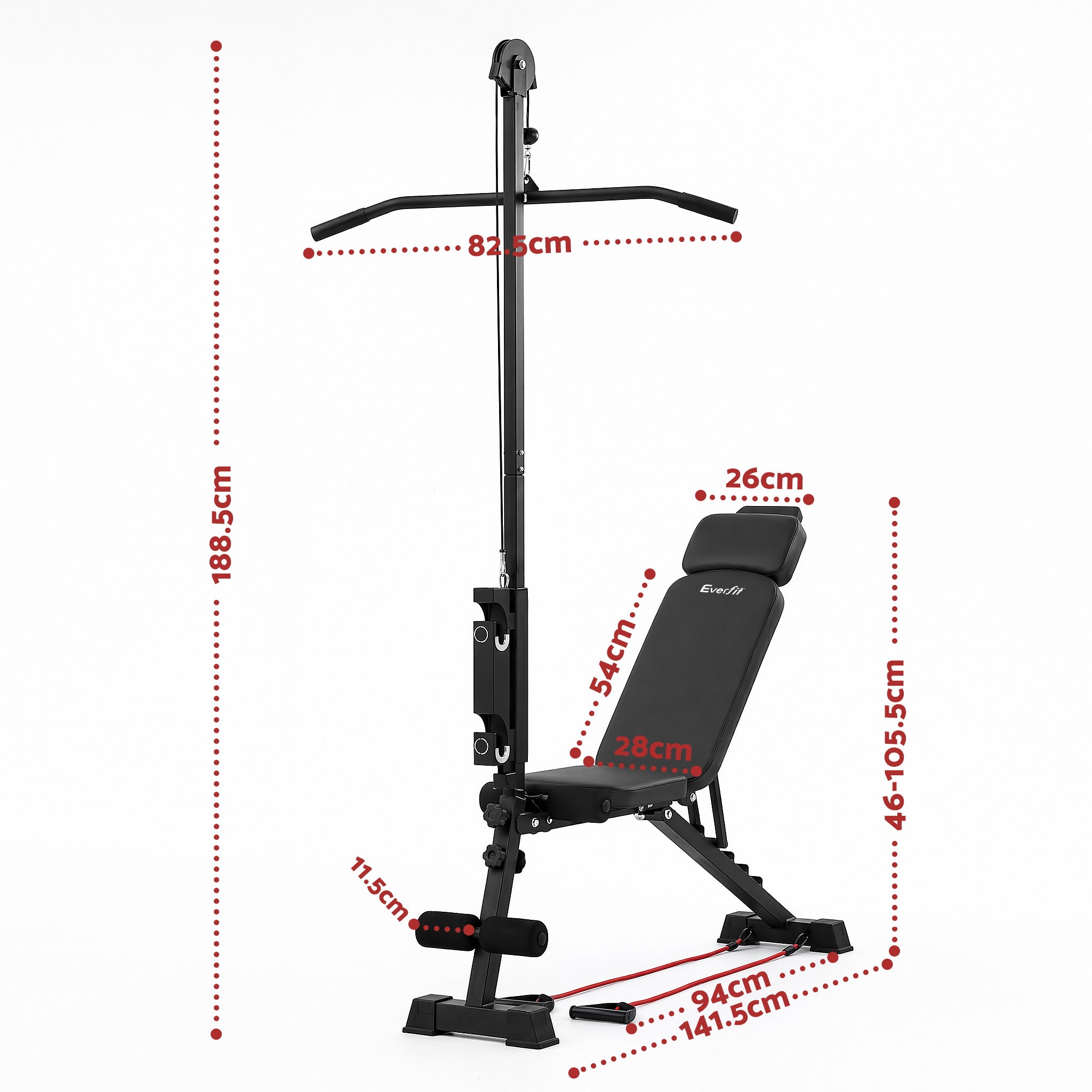Everfit Adjustable Weight Bench Foldable Multi-Function Weight Bench