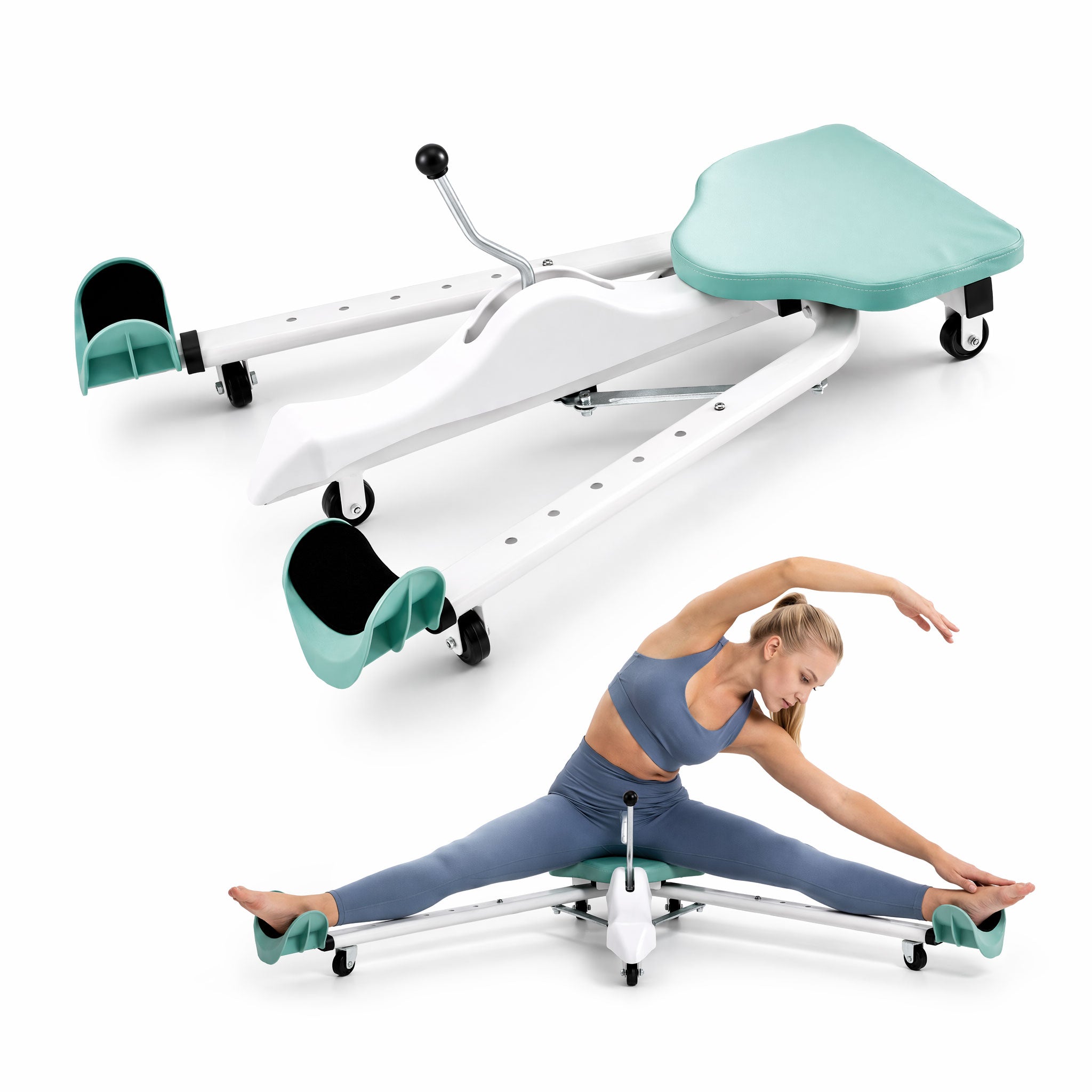 Everfit Leg Stretcher Machine Foldable 180 degree Adjustable  Split Machine Green