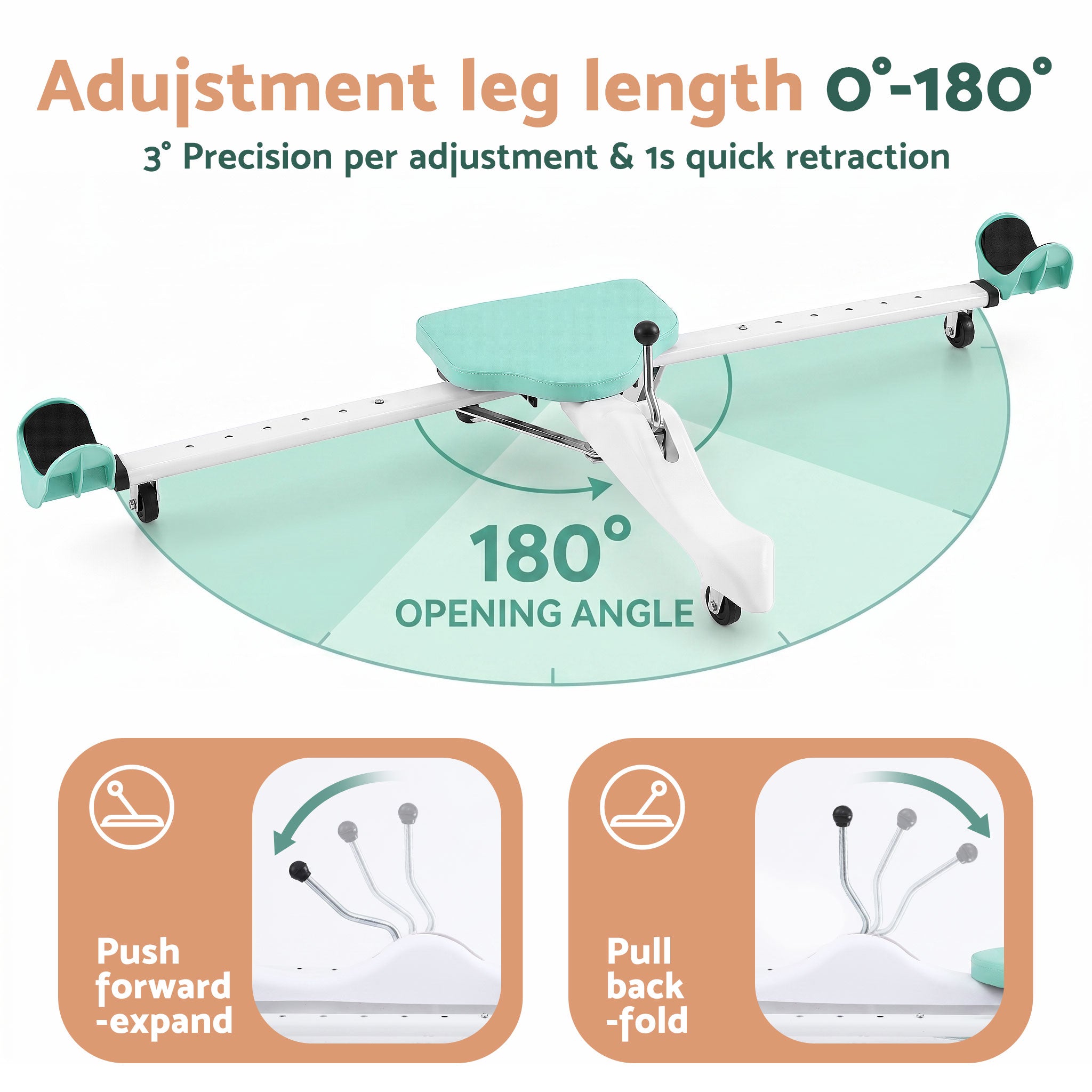 Everfit Leg Stretcher Machine Foldable 180 degree Adjustable  Split Machine Green