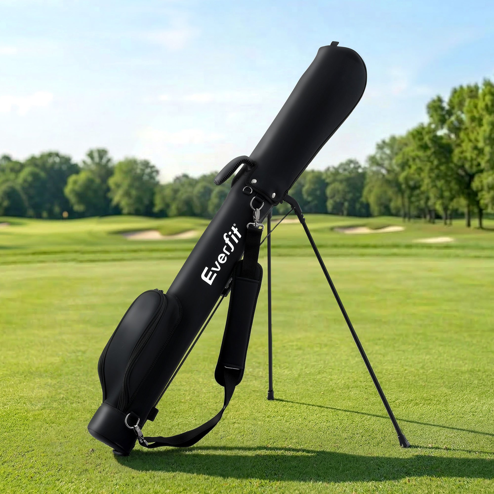 Everfit Golf Stand Bag Lightweight Sunday Pitch And Putt Bag Black - Everfit