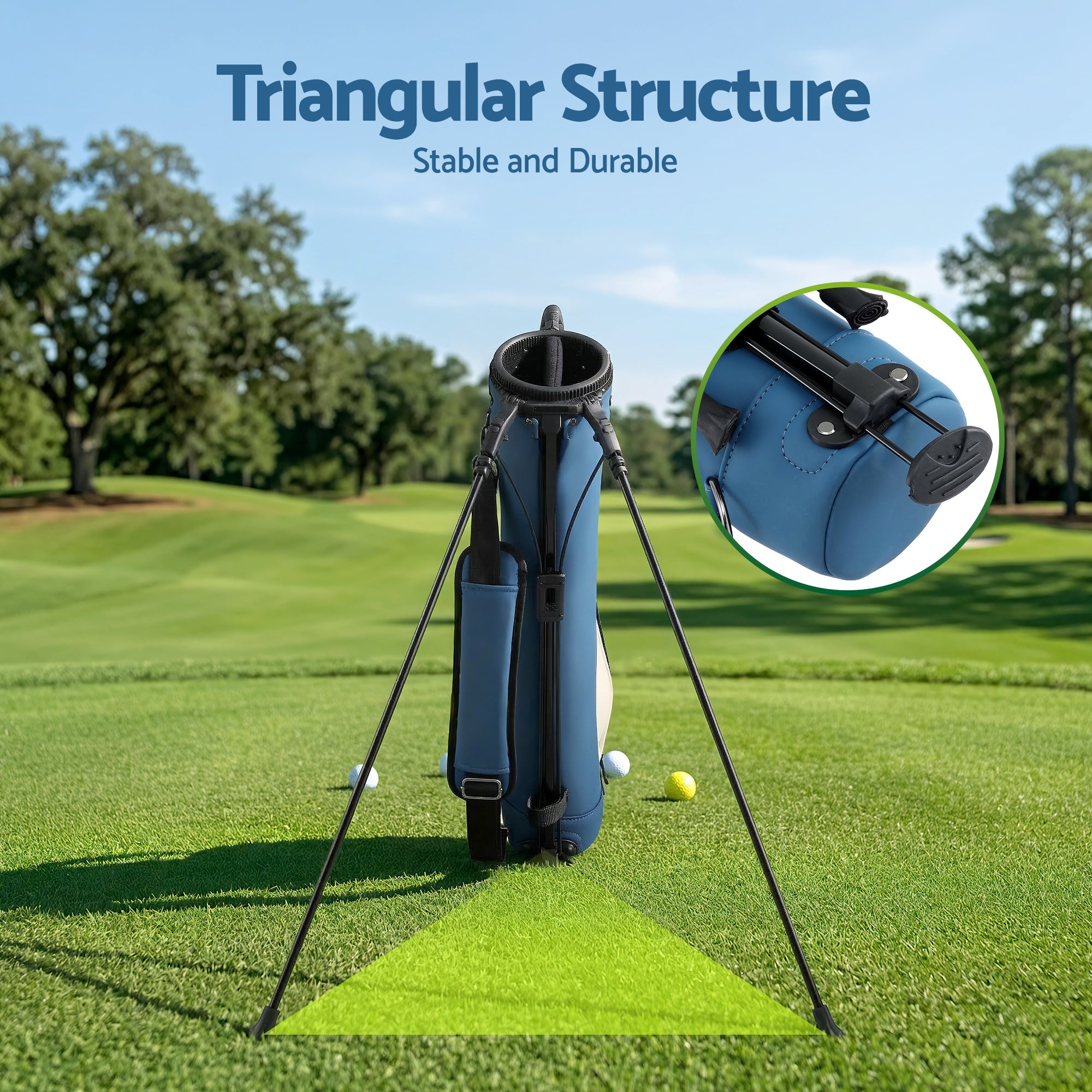 Everfit Golf Stand Bag Lightweight Sunday Pitch And Putt Bag Blue