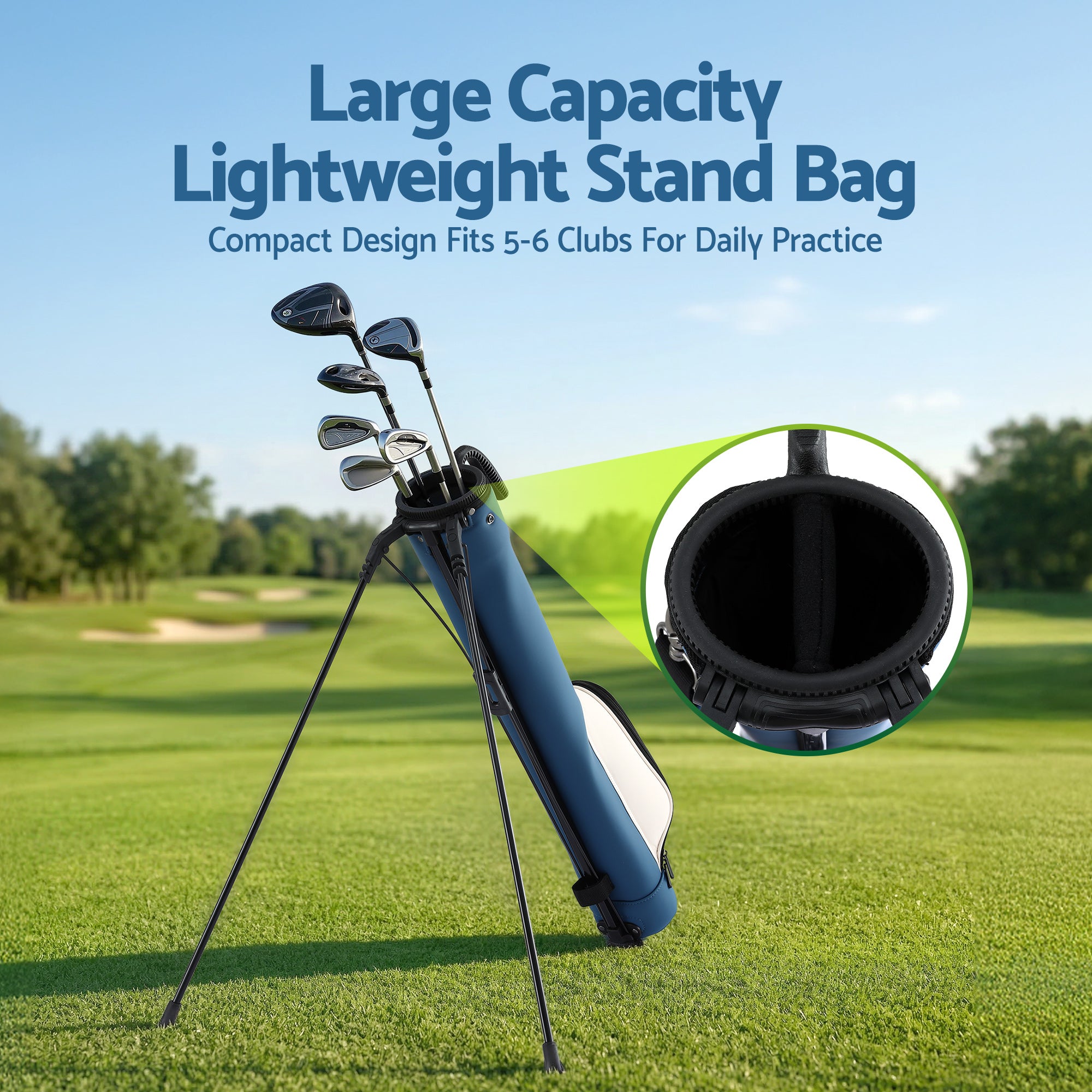 Pitch Stand Everfit Golf Stand Bag Lightweight Sunday Pitch And Putt Bag Blue