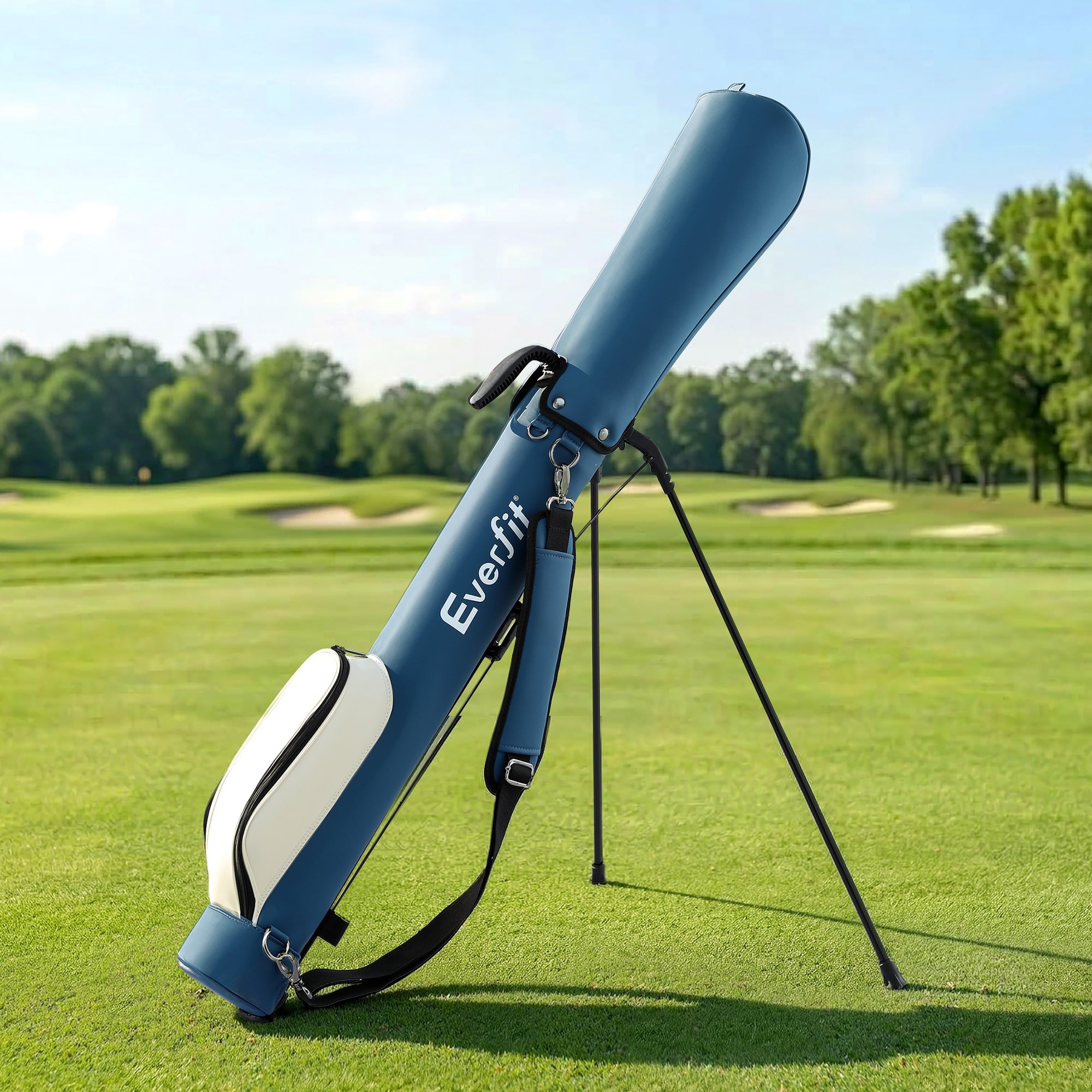 Everfit Golf Stand Bag Lightweight Sunday Pitch And Putt Bag Blue