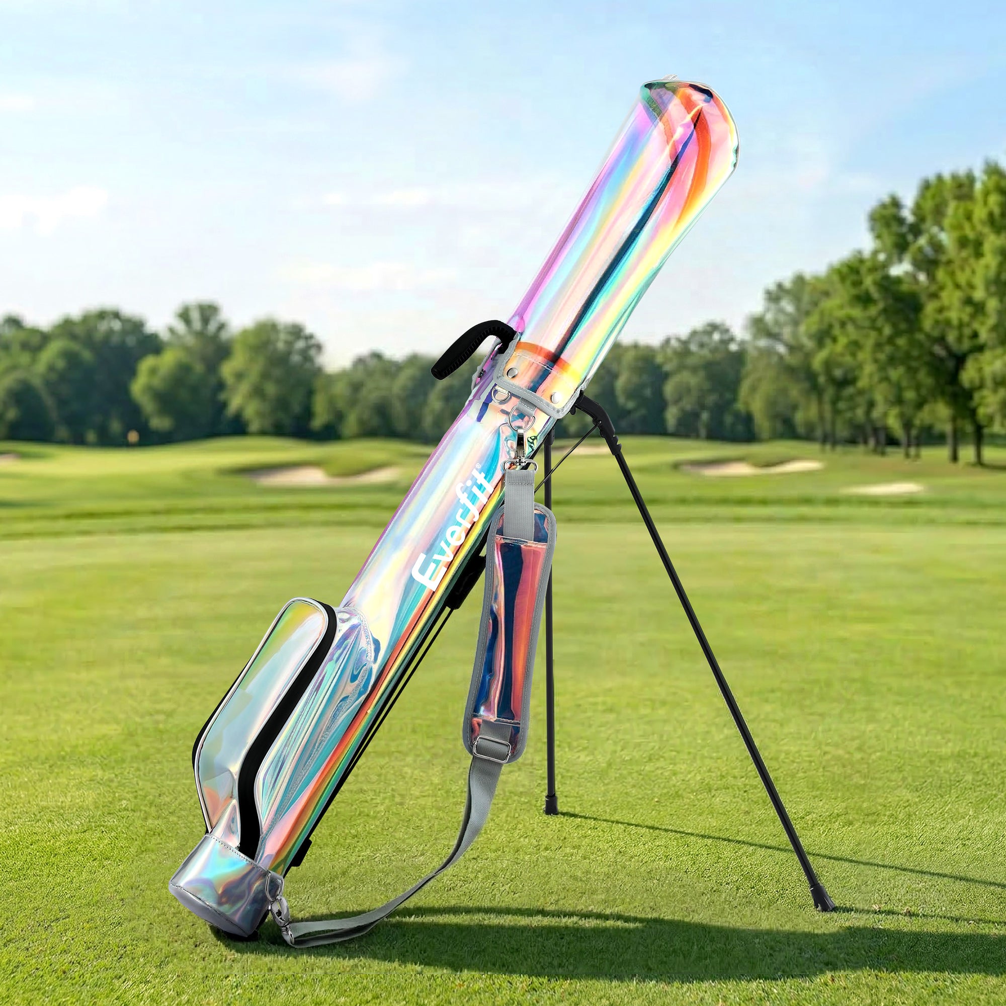 Everfit Golf Stand Bag Lightweight Sunday Pitch And Putt Bag Holographic - Everfit
