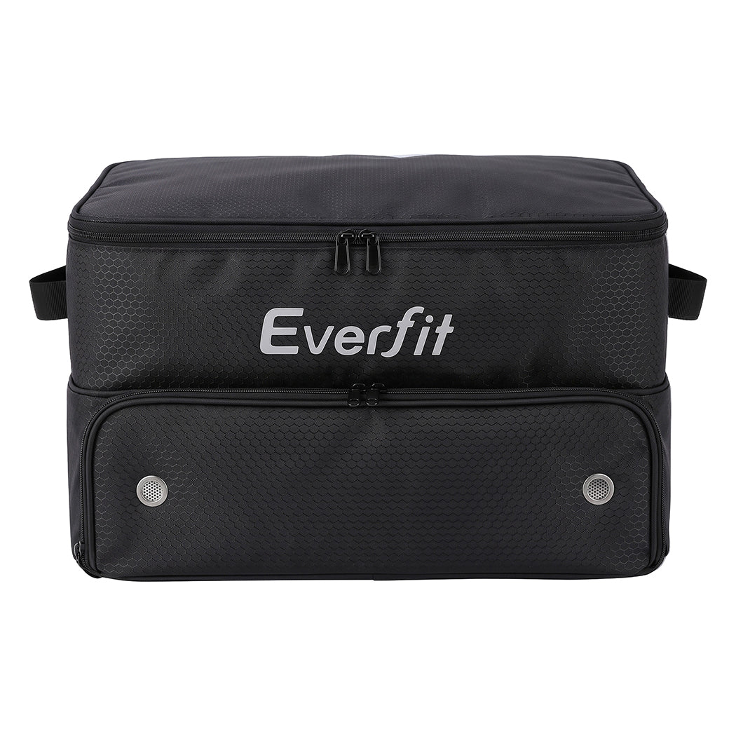Everfit Golf Trunk Organizer for Car, 2-Tier Golf Storage Bag with Ventilated Shoe Compartment Black