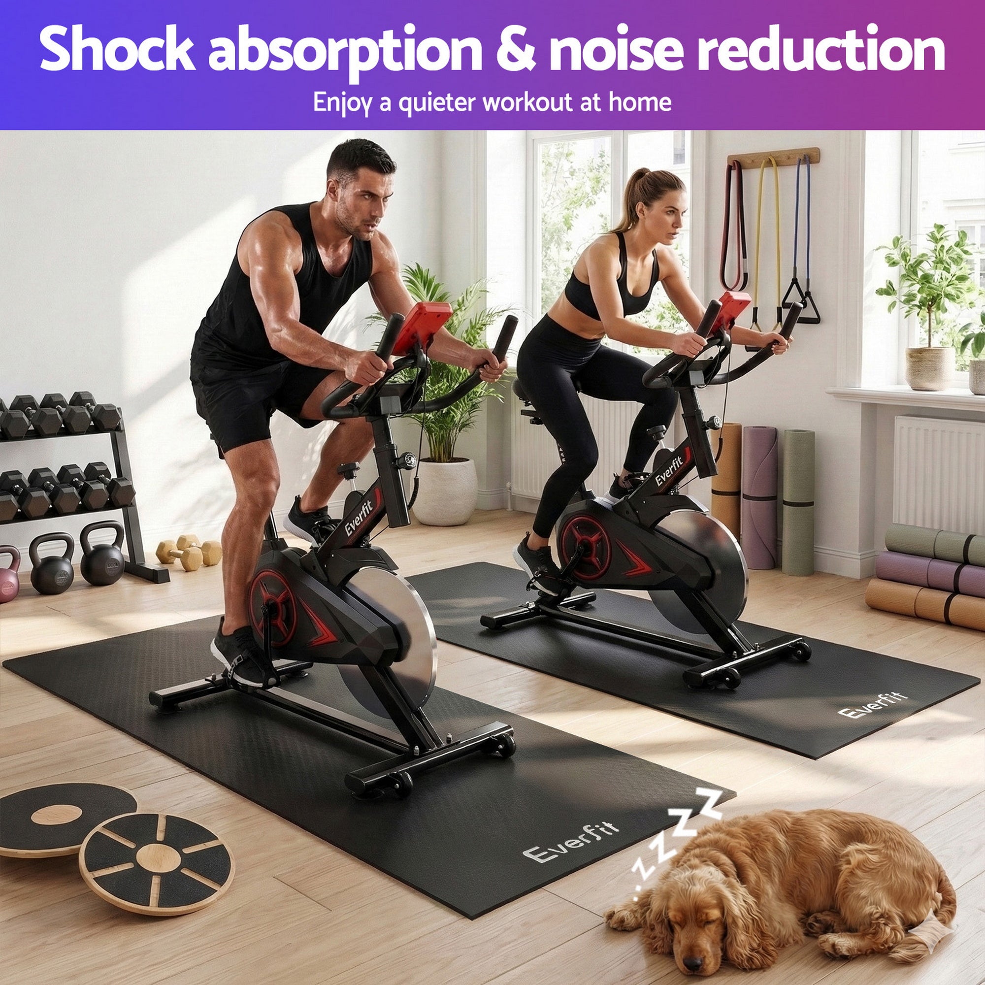 Everfit Exercise Equipment Mat Treadmill Floor Rug Home Gym Fitness Yoga 1.8M