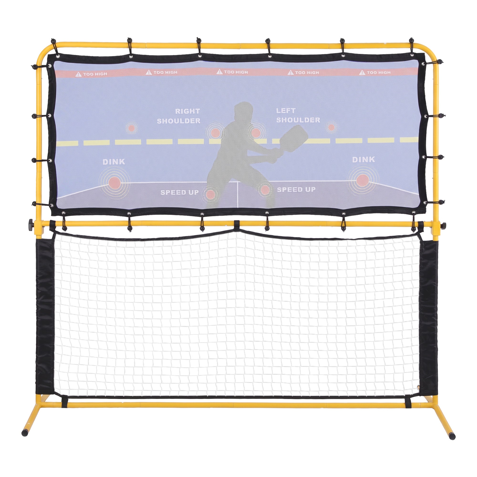 Everfit Pickleball Net Rebounder Portable Training Practice 6FT Black Yellow