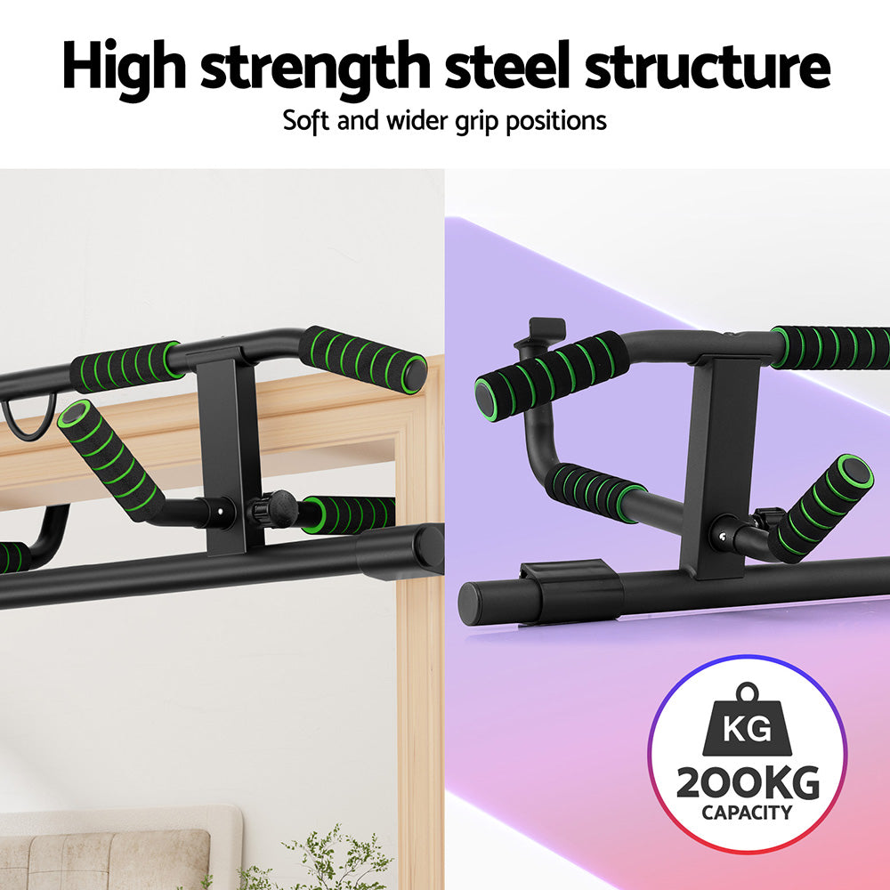 Everfit Multi-Grip Pull Up Bar Doorway Chin Up Horizontal Bar Home Gym Workout 101cm