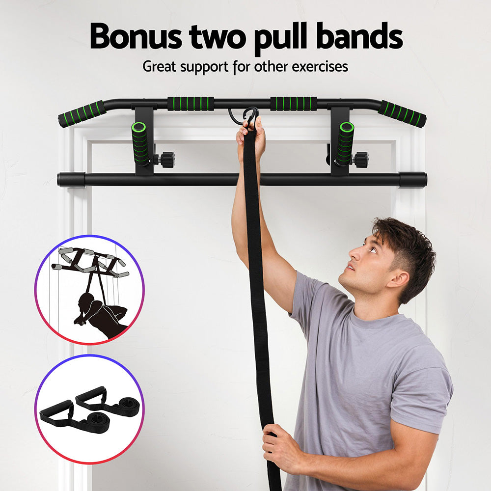 Everfit Multi-Grip Pull Up Bar Doorway Chin Up Horizontal Bar Home Gym Workout 101cm