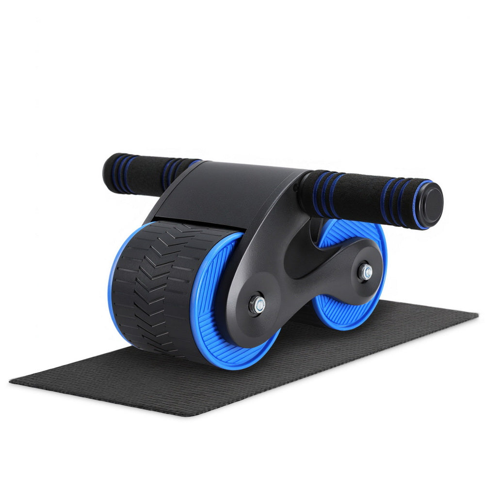 Everfit Ab Roller Automatic Rebound Abdominal Wheel Home Gym Workout Blue