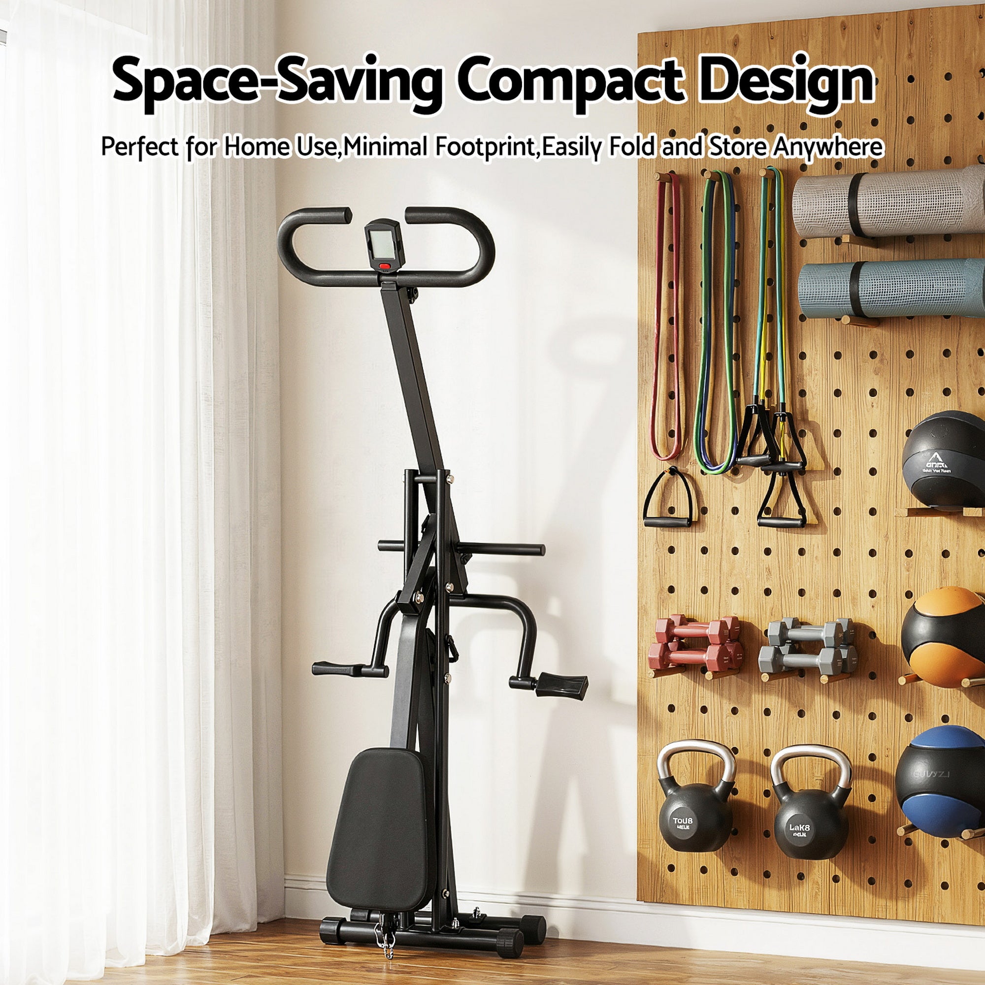 Everfit Foldable Squat Machine Deep Squat Rowing Machine 5 Adjustable Seat Home Gym