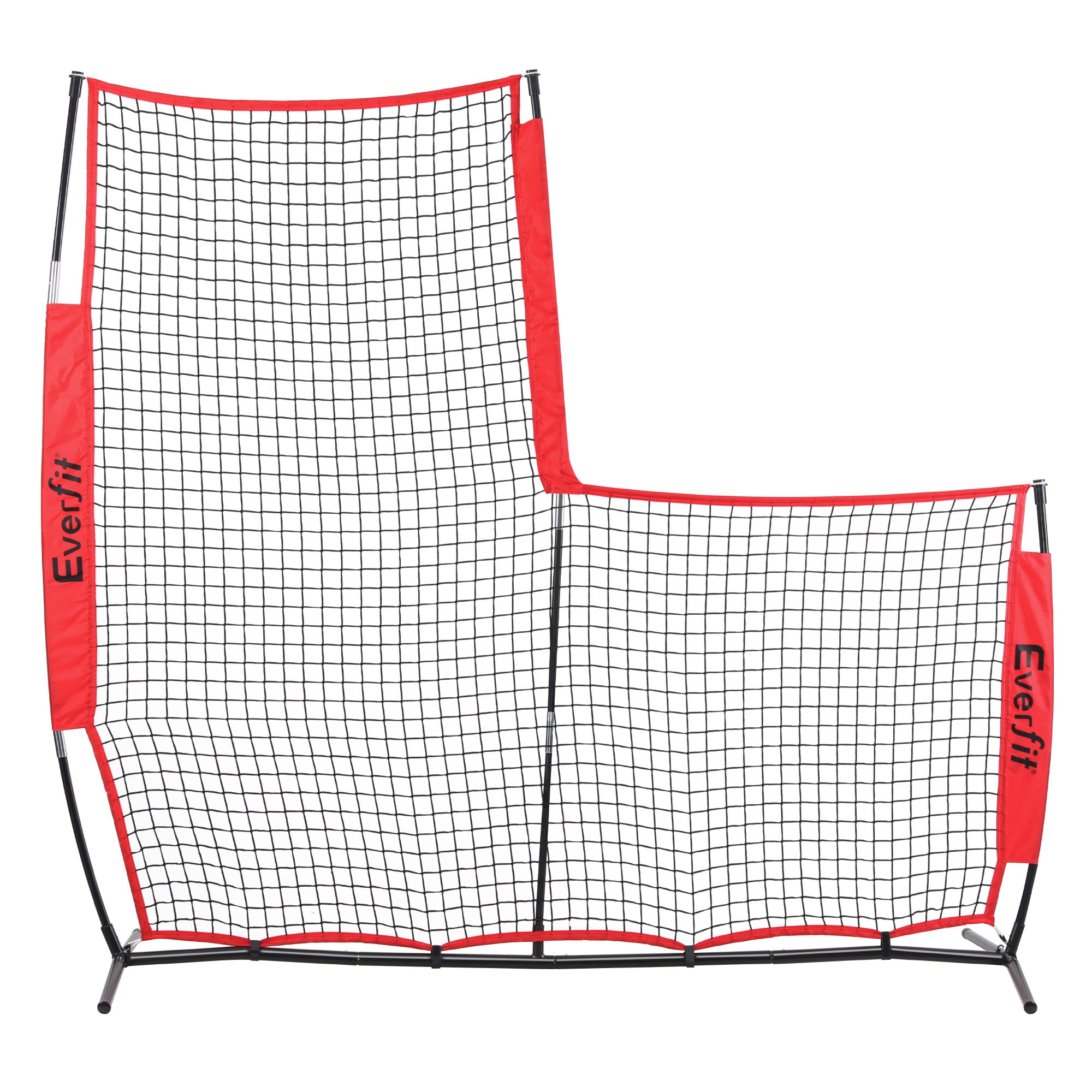 Everfit Baseball Pitching Net L Screen Softball Practice Portable Red