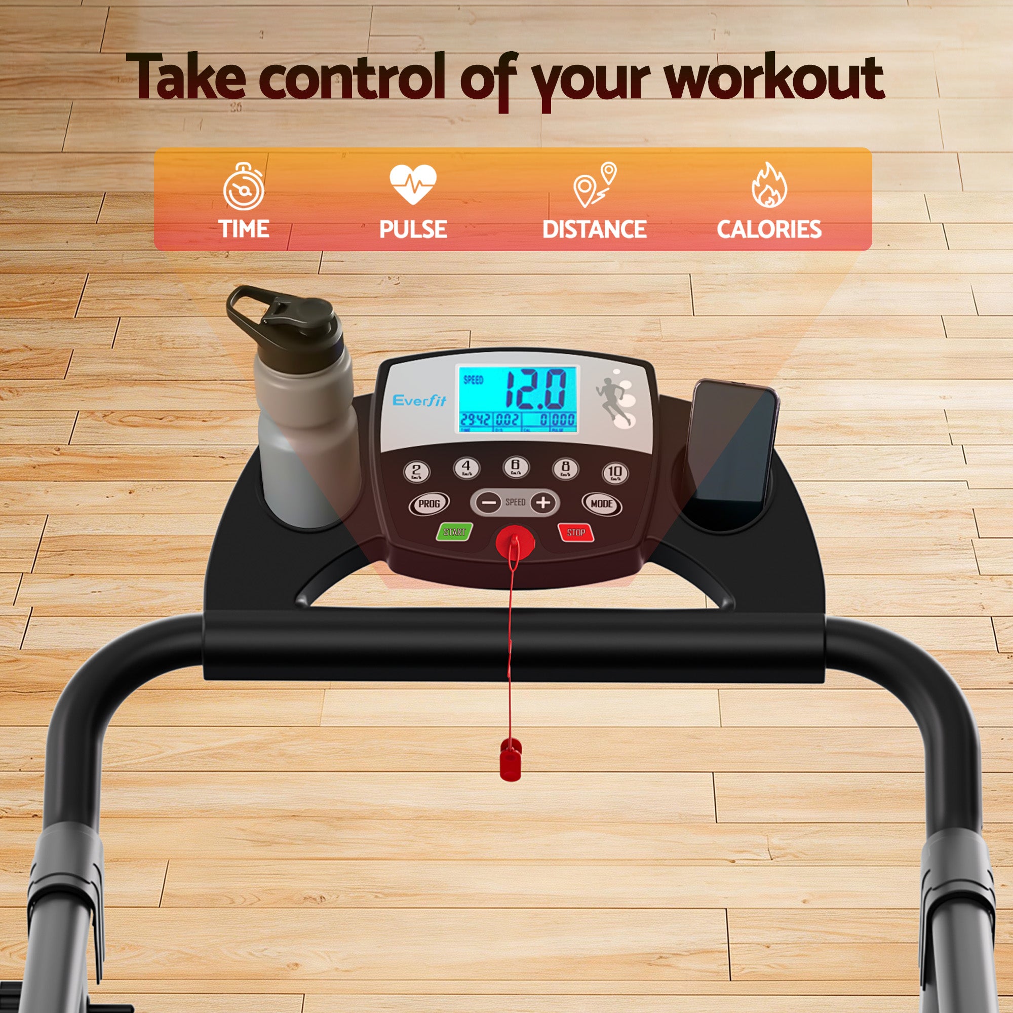 Everfit Treadmill Electric Home Gym Fitness Exercise Machine Foldable 340mm