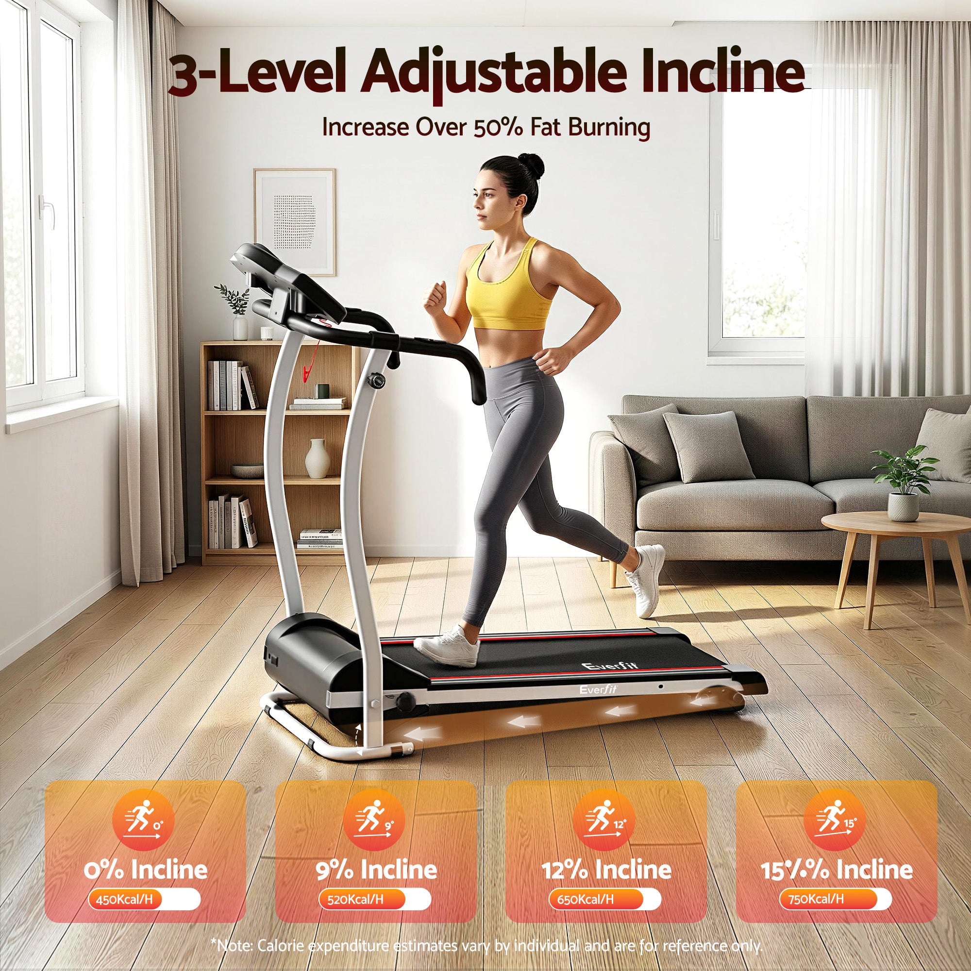 Everfit Treadmill Electric Home Gym Fitness Exercise Machine Foldable 360mm