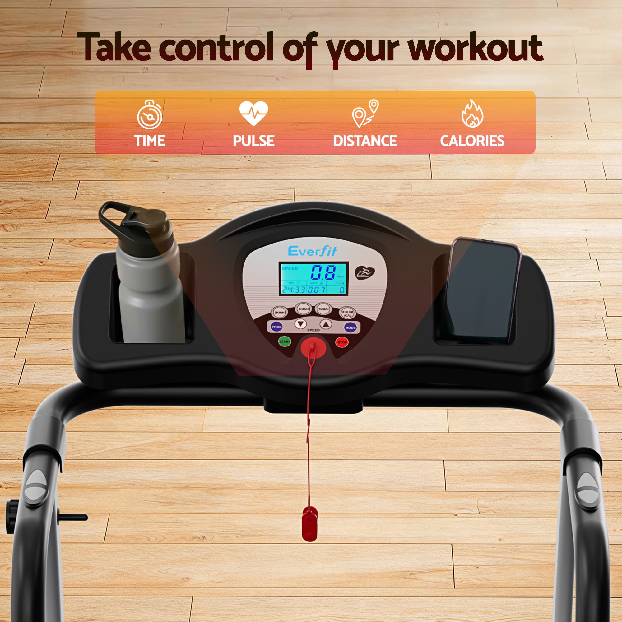 Everfit Treadmill Electric Home Gym Fitness Exercise Machine Foldable 360mm