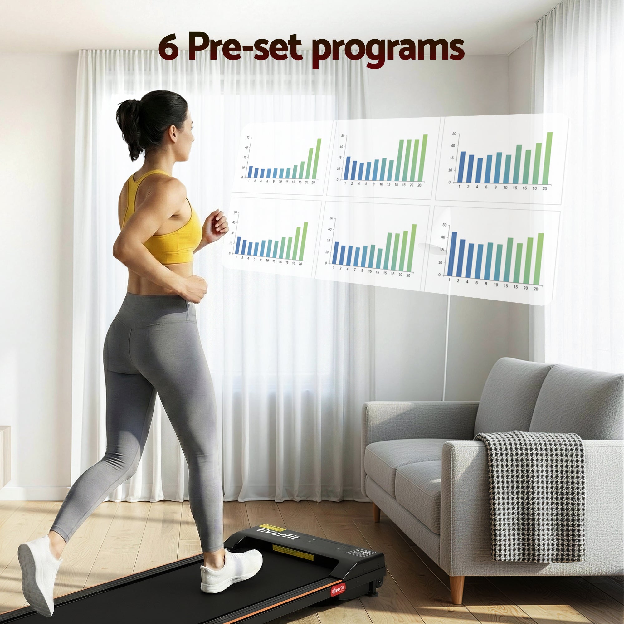 Everfit 3 in 1 Walking Pad Treadmill 12% Incline Under Desk Treadmills for Home Gym With 38cm Wide Belt